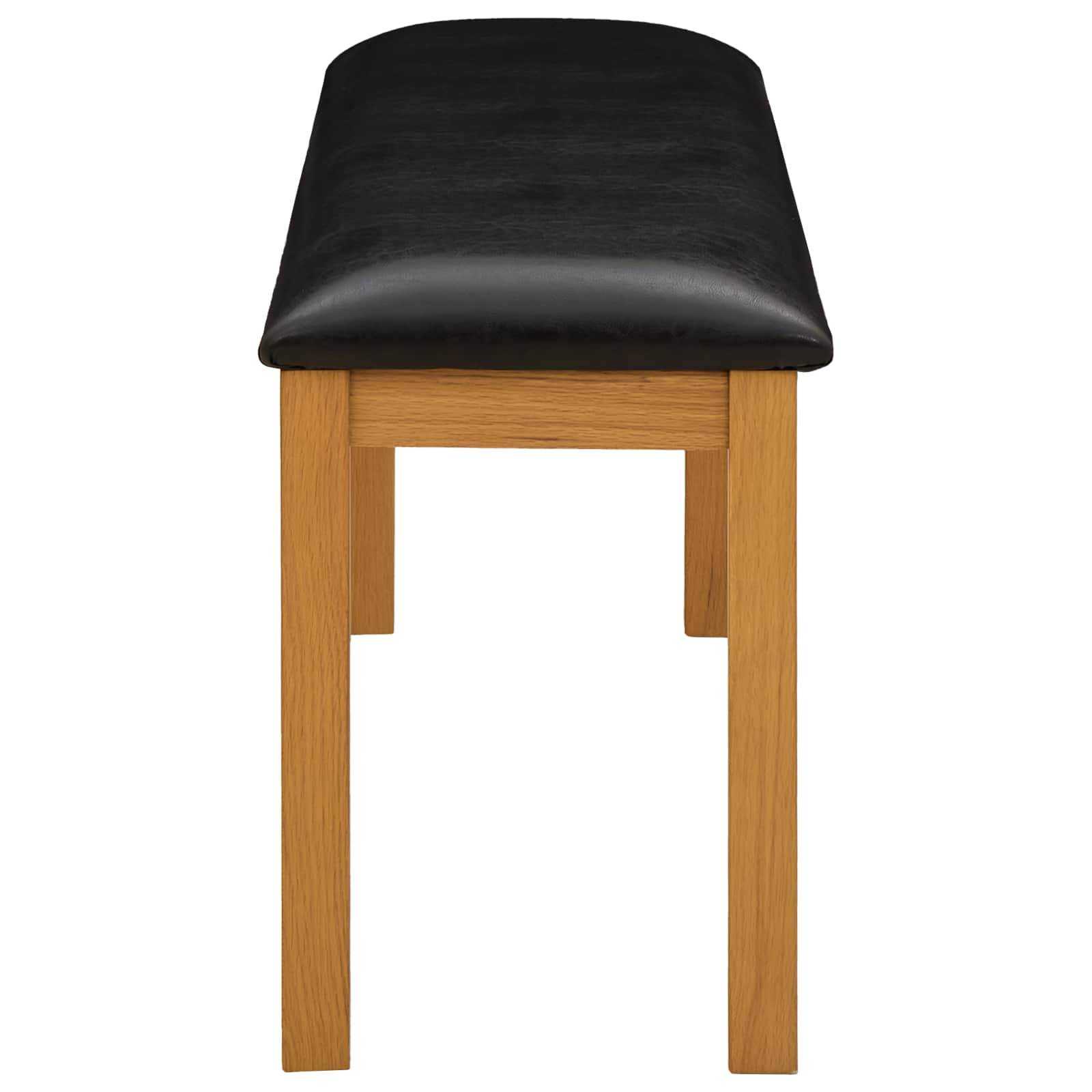 vidaXL Esstischbank 95 x 32 x 45 cm Massivholz Eiche Schwarz