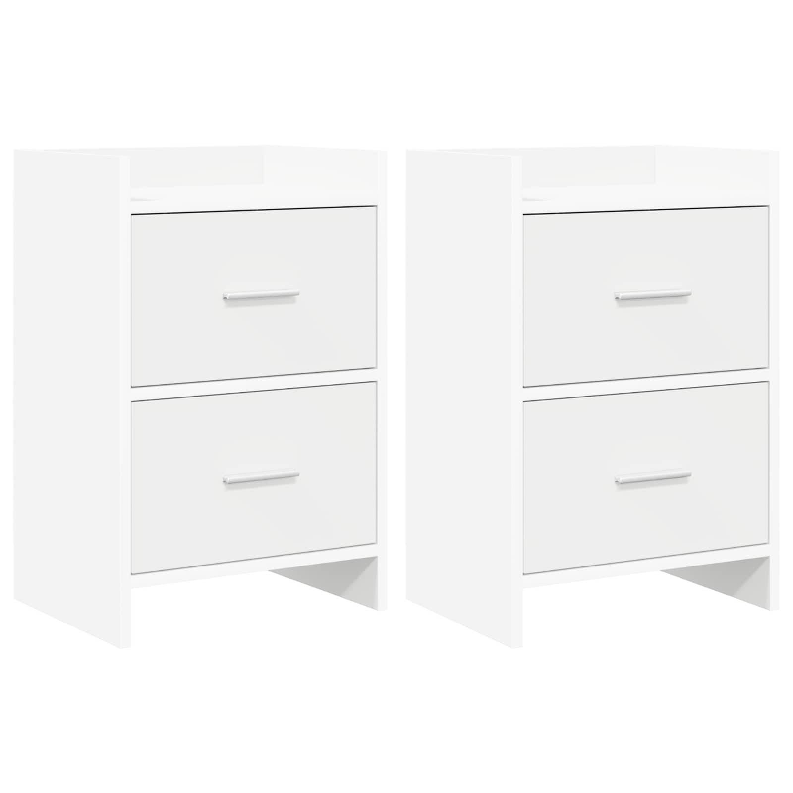 vidaXL Nachttische 2 pcs Weiß 40 x 30 x 60 cm Holzwerkstoff