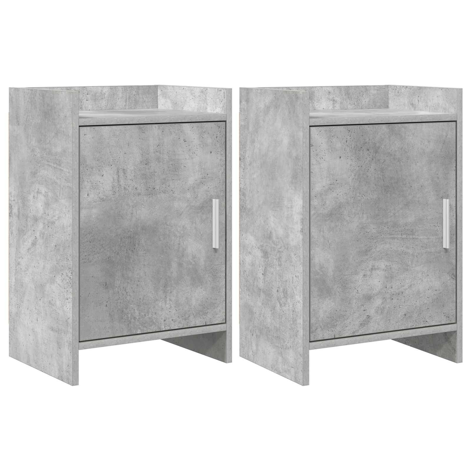 vidaXL Nachttische 2 pcs Betongrau 40 x 30 x 60 cm Holzwerkstoff