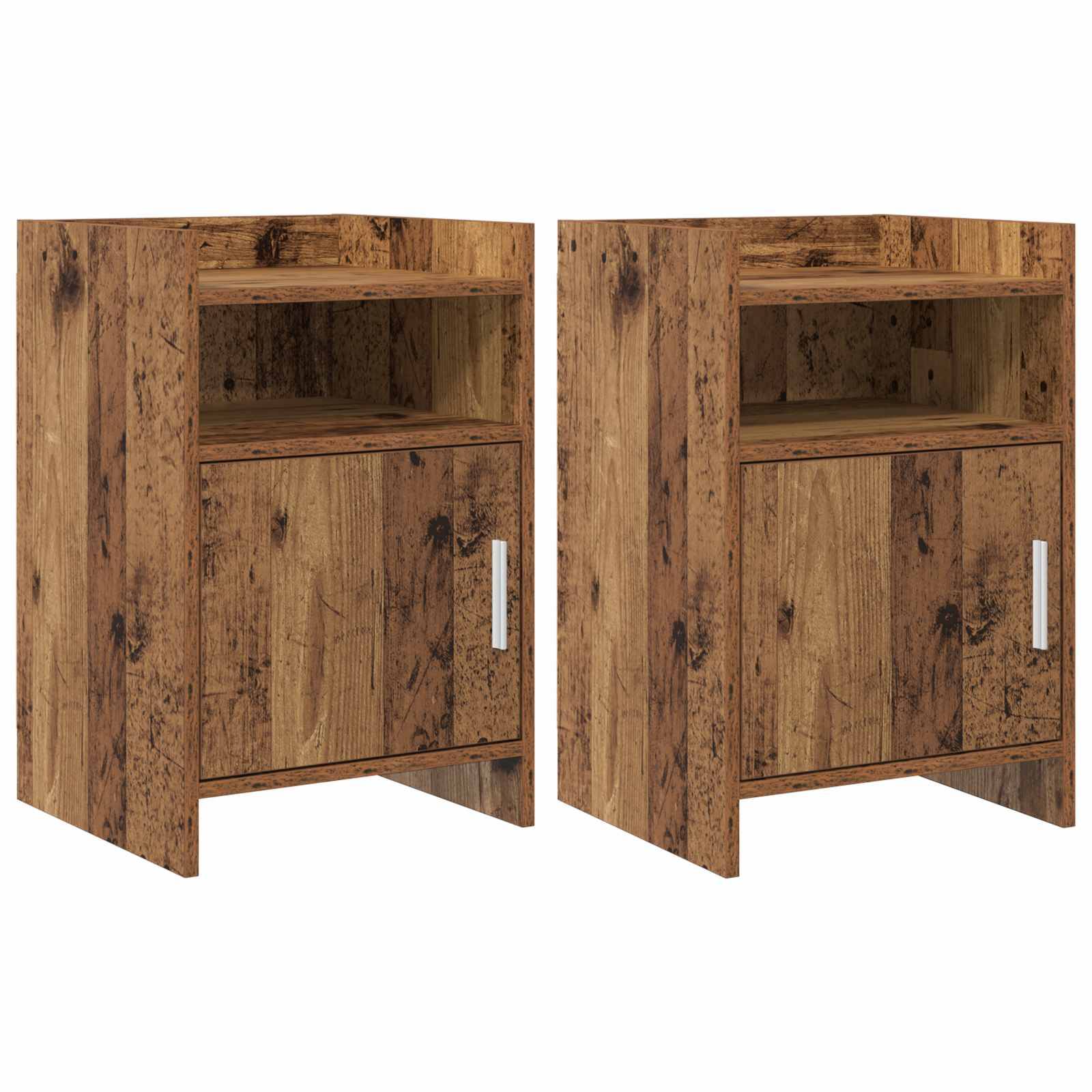 vidaXL Nachttische 2 pcs Altholz 40 x 36 x 60 cm Holzwerkstoff