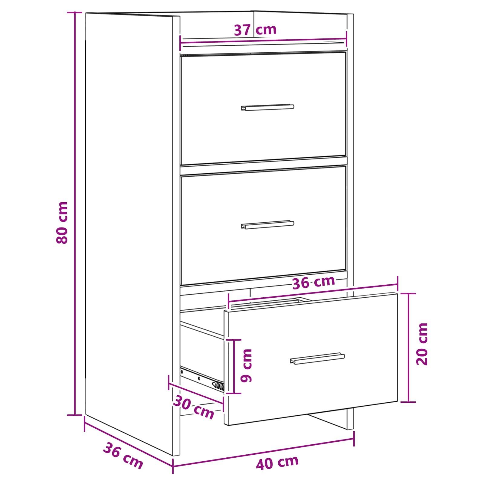 vidaXL Sideboard Weiß 40 x 36 x 80 cm Holzwerkstoff