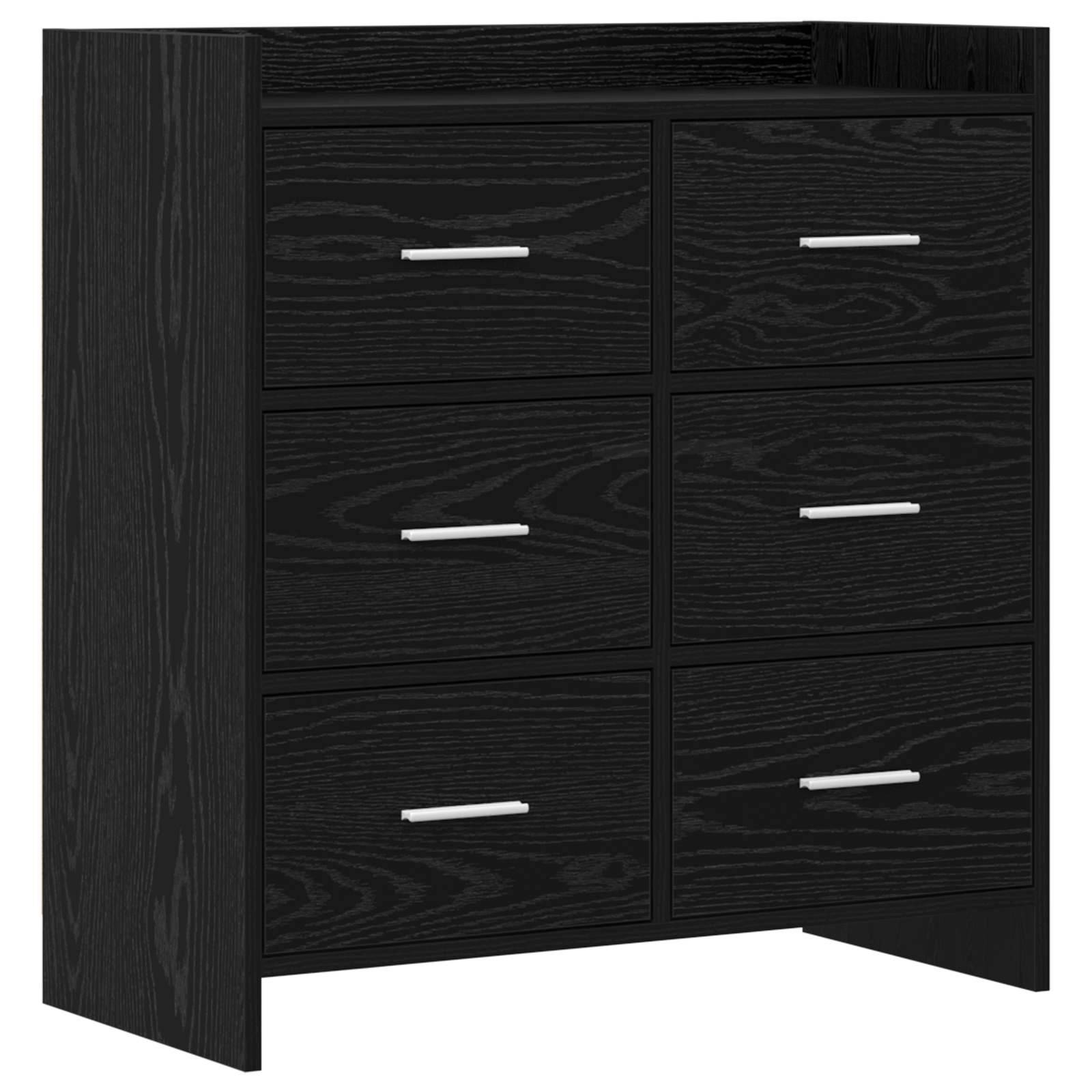 vidaXL Sideboard Schwarze Eiche 75 x 33 x 80 cm Holzwerkstoff