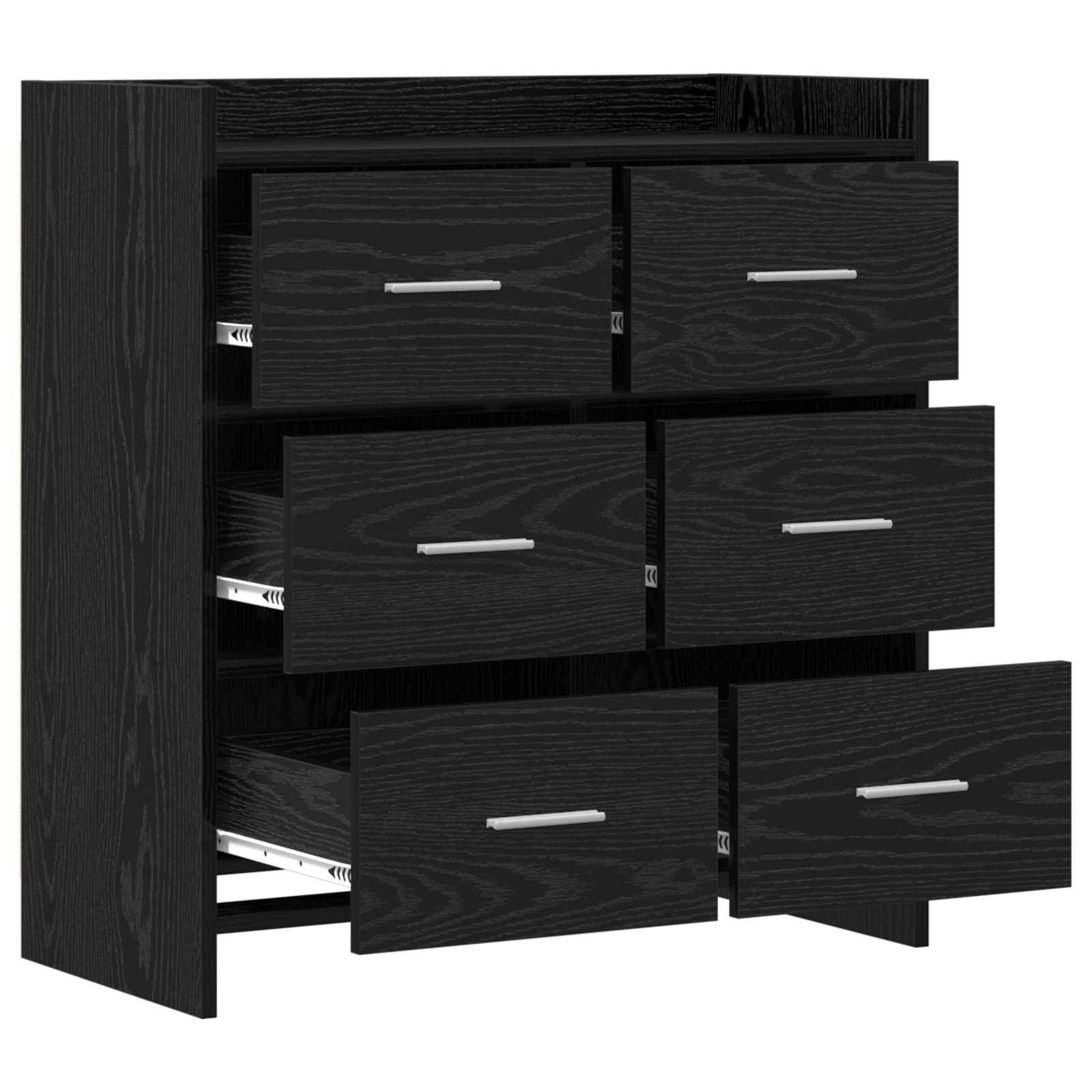 vidaXL Sideboard Schwarze Eiche 75 x 33 x 80 cm Holzwerkstoff