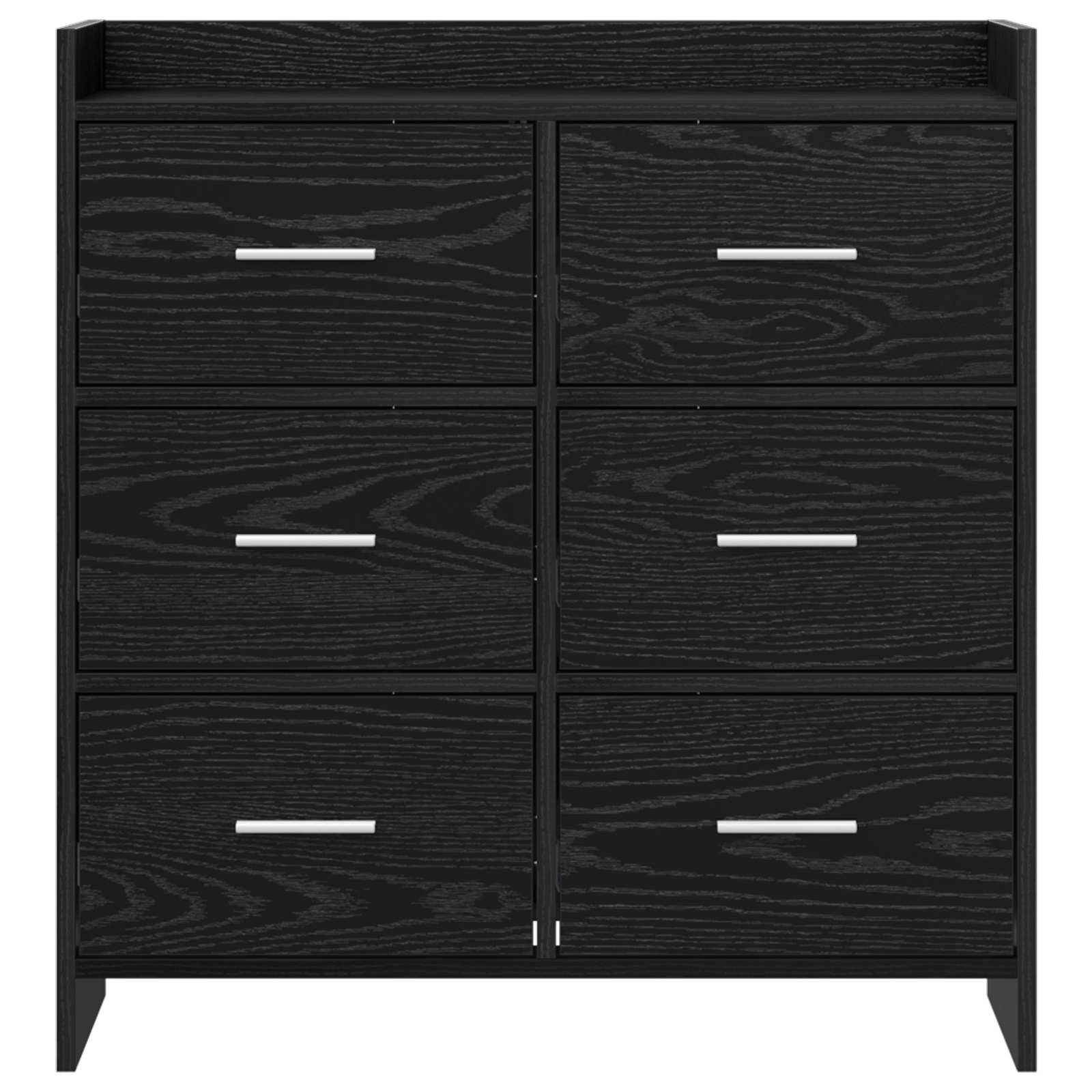 vidaXL Sideboard Schwarze Eiche 75 x 33 x 80 cm Holzwerkstoff