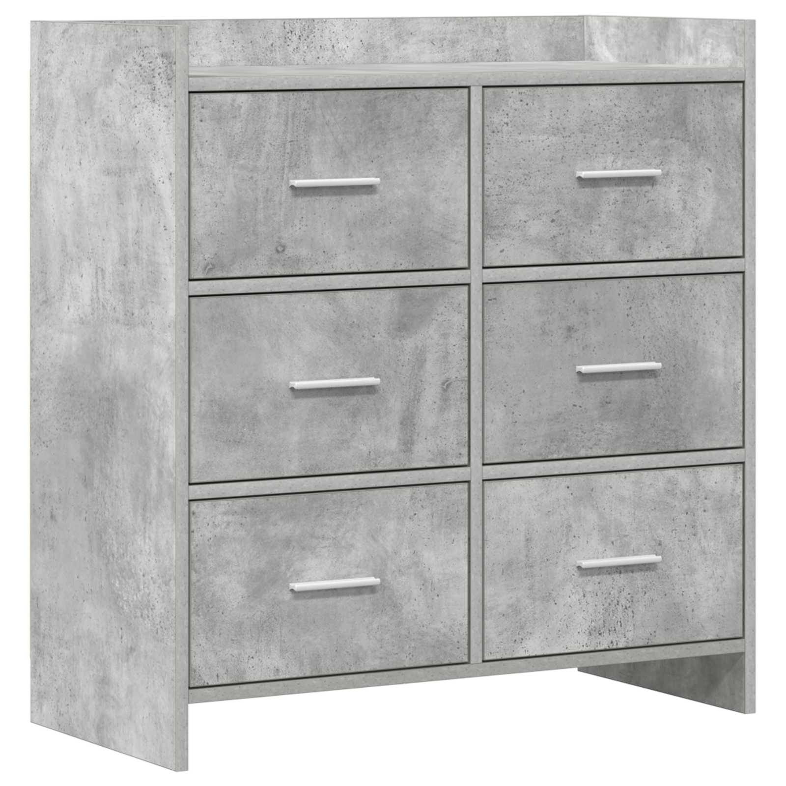 vidaXL Sideboard Betongrau 75 x 33 x 80 cm Holzwerkstoff