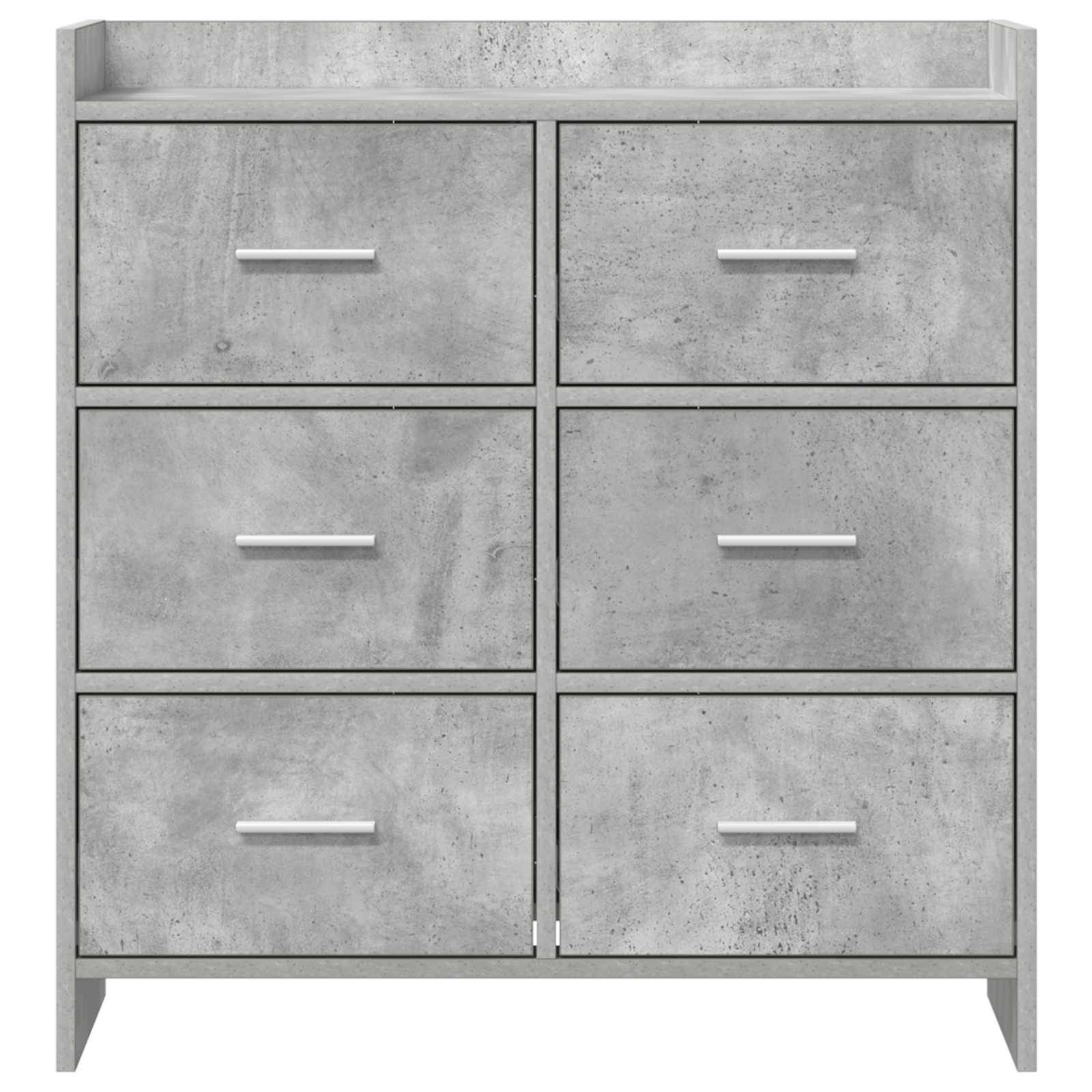 vidaXL Sideboard Betongrau 75 x 33 x 80 cm Holzwerkstoff