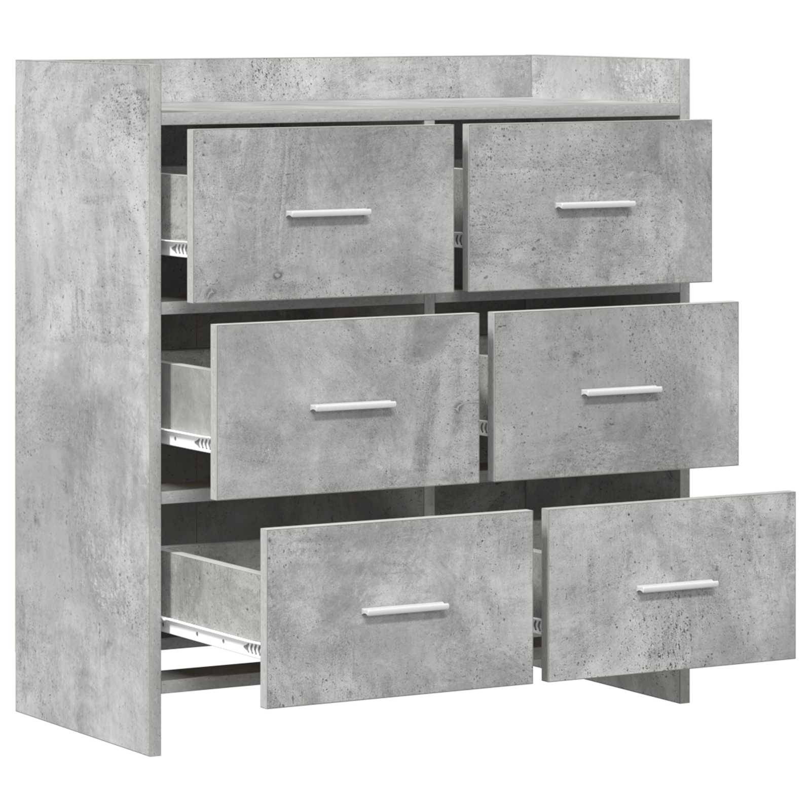 vidaXL Sideboard Betongrau 75 x 33 x 80 cm Holzwerkstoff