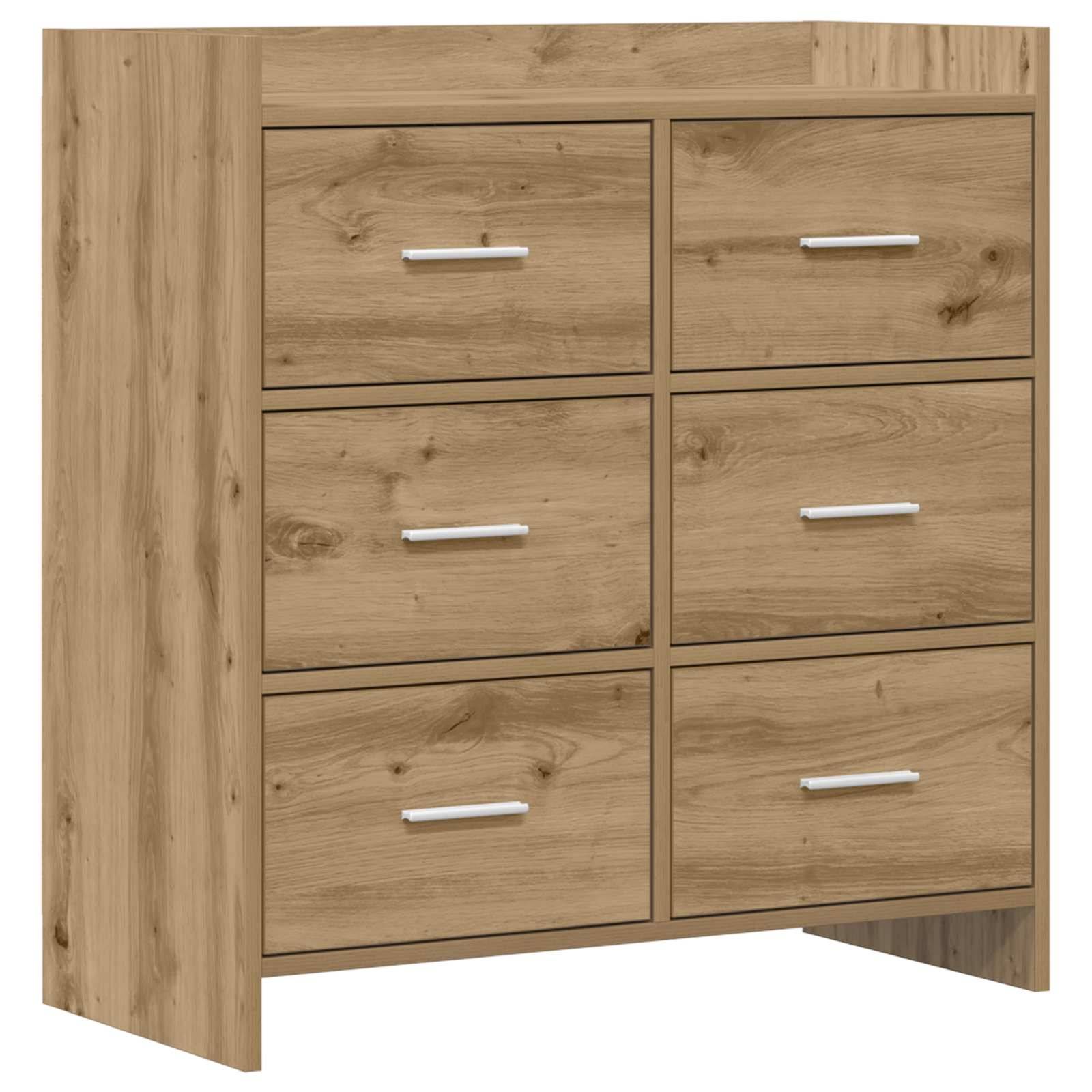 vidaXL Sideboard Artisan-Eiche 75 x 33 x 80 cm Holzwerkstoff