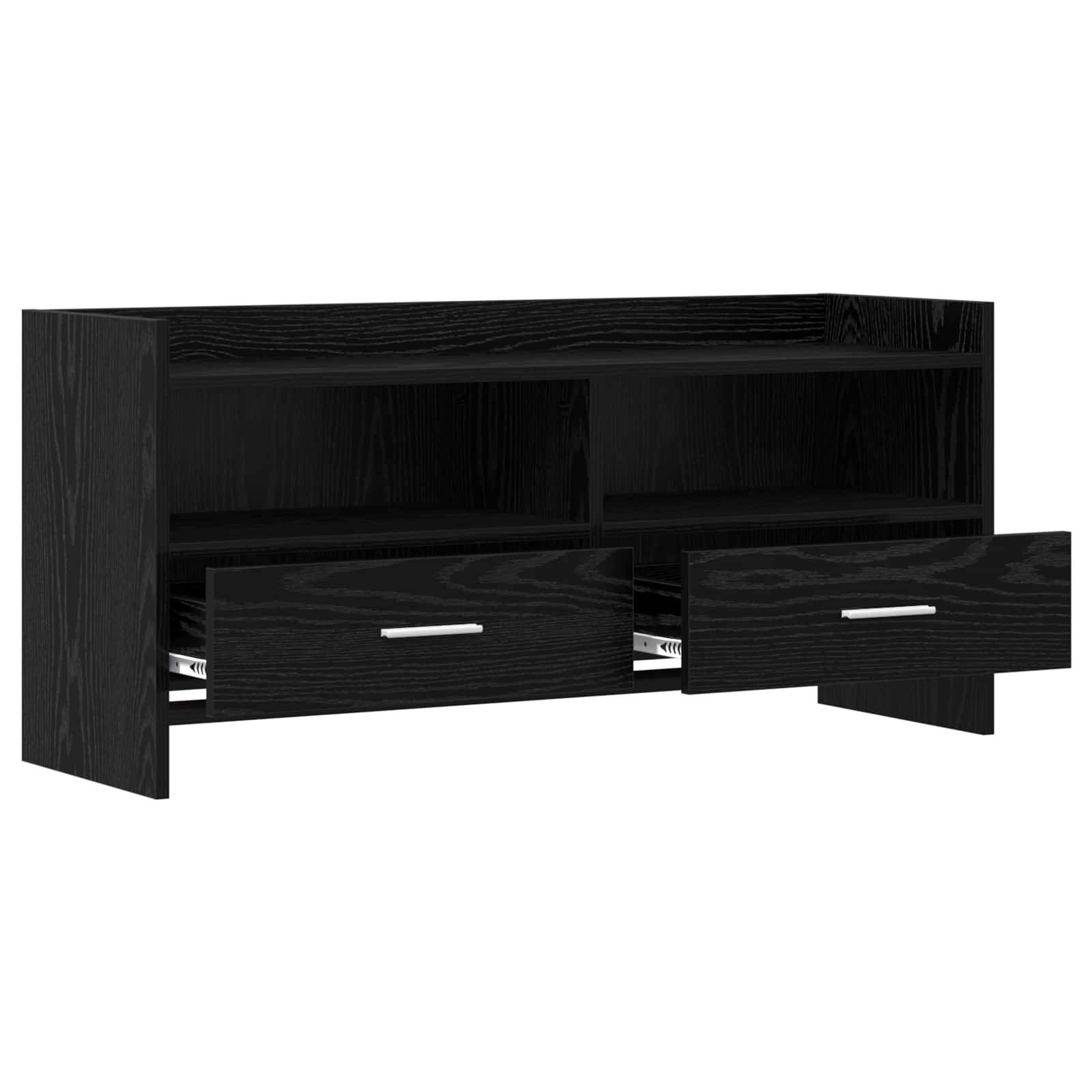 vidaXL TV-Schränk 100 x 33 x 47 cm Schwarze Eiche Holzwerkstoff