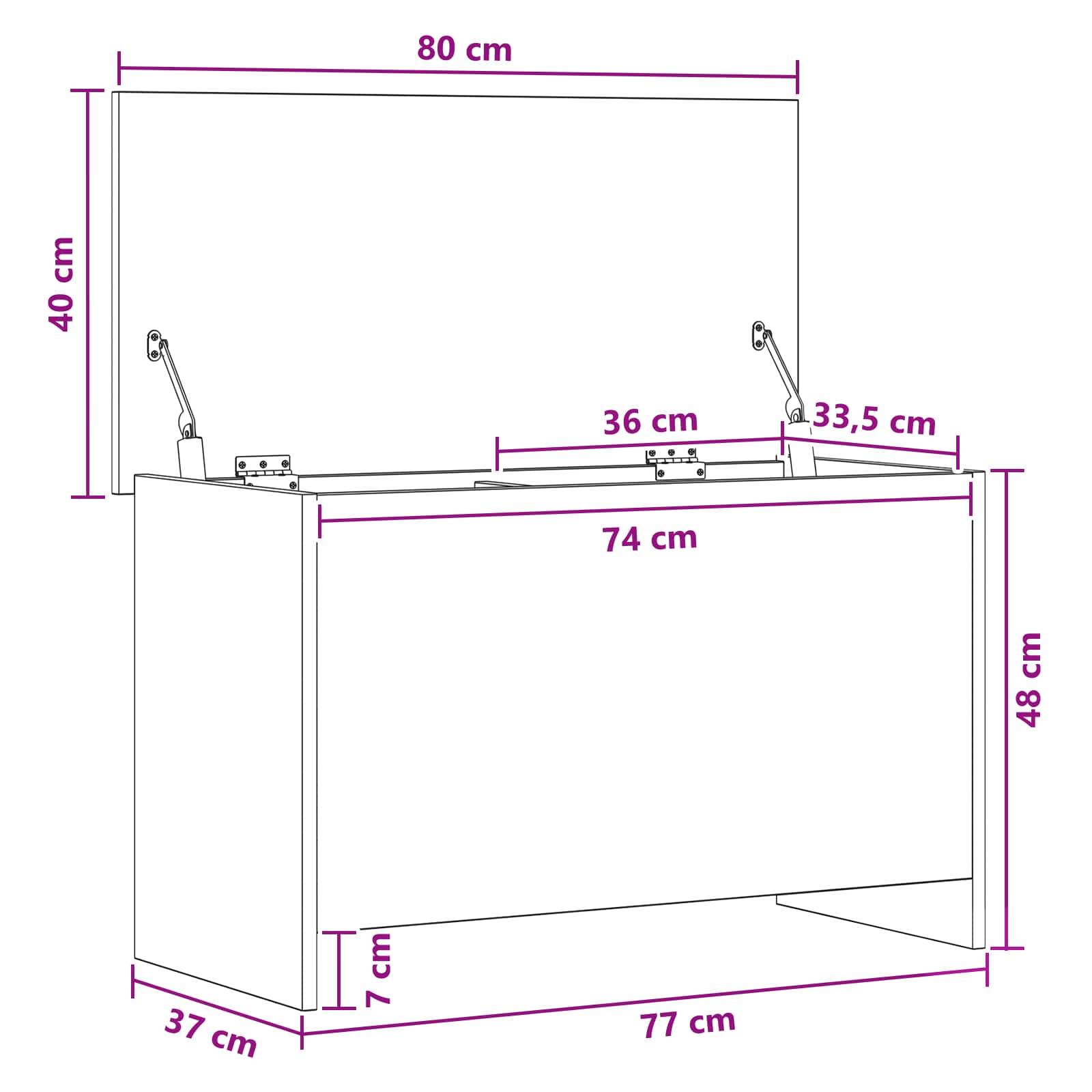 vidaXL Aufbewahrungstruhe Weiß 80 x 40 x 50 cm Holzwerkstoff