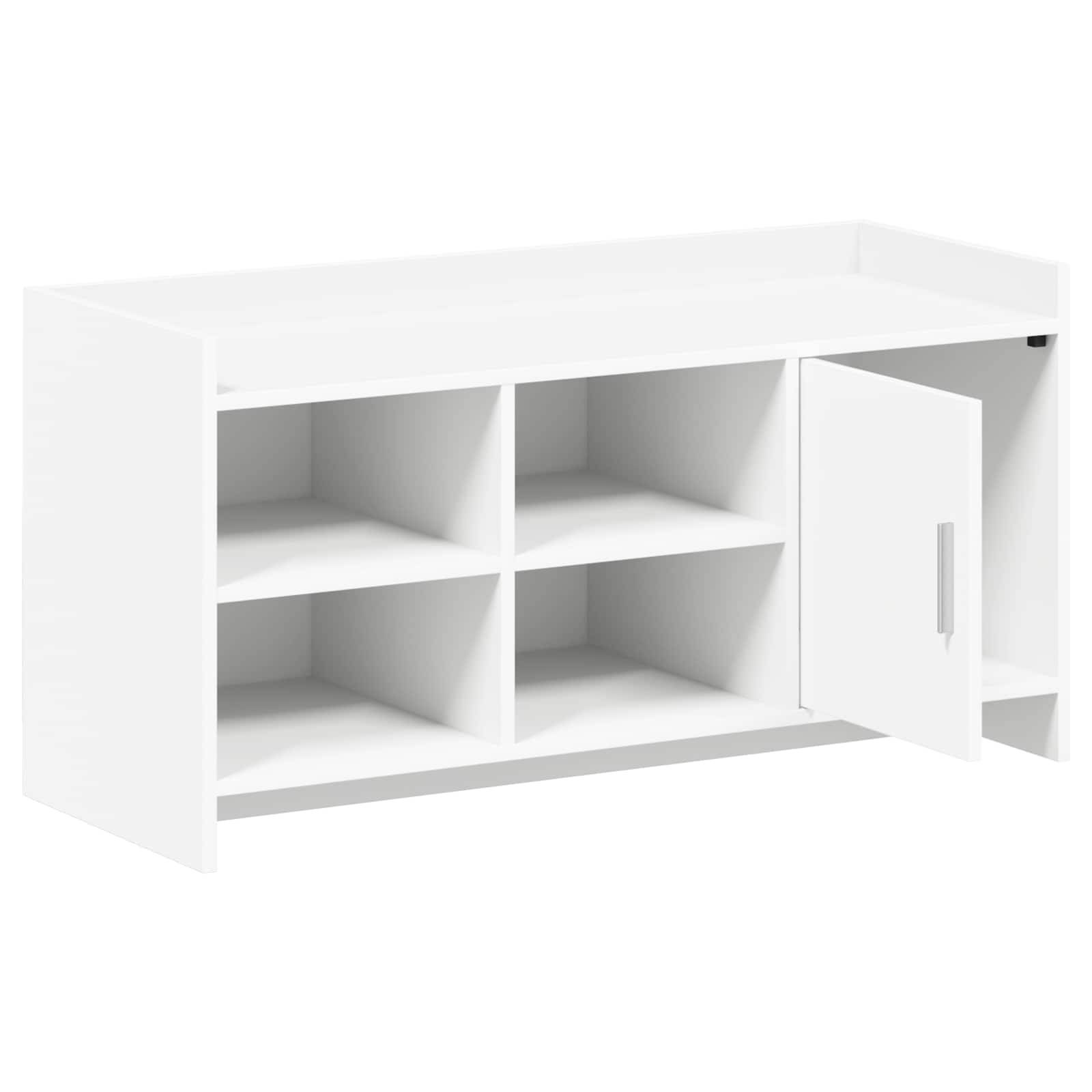 vidaXL Schuhschrank mit Speicher Weiß 100 x 39,5 x 51 cm Holzwerkstoff