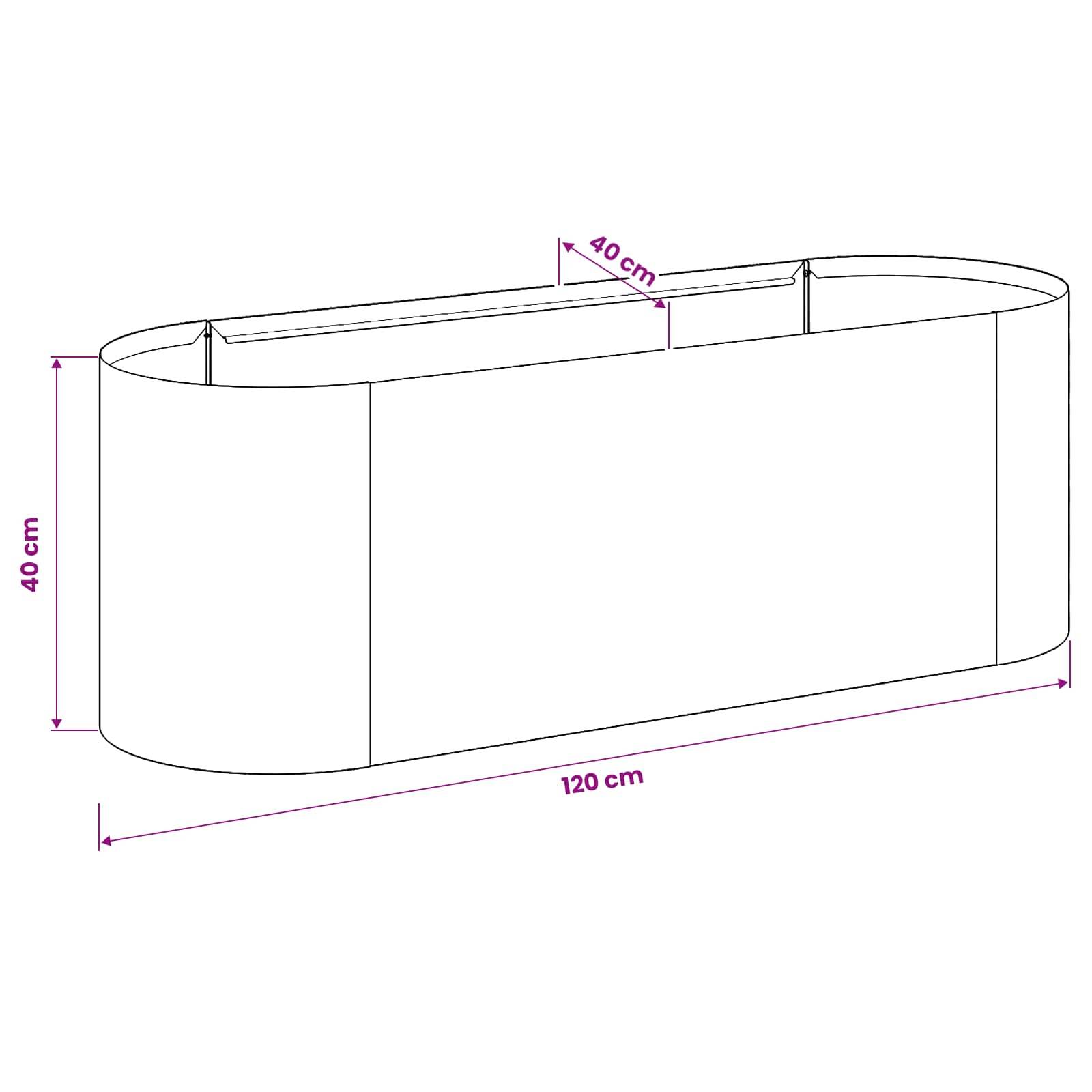 vidaXL Hochbeet im Garten Schwarz 120 x 40 x 40 cm Stahl