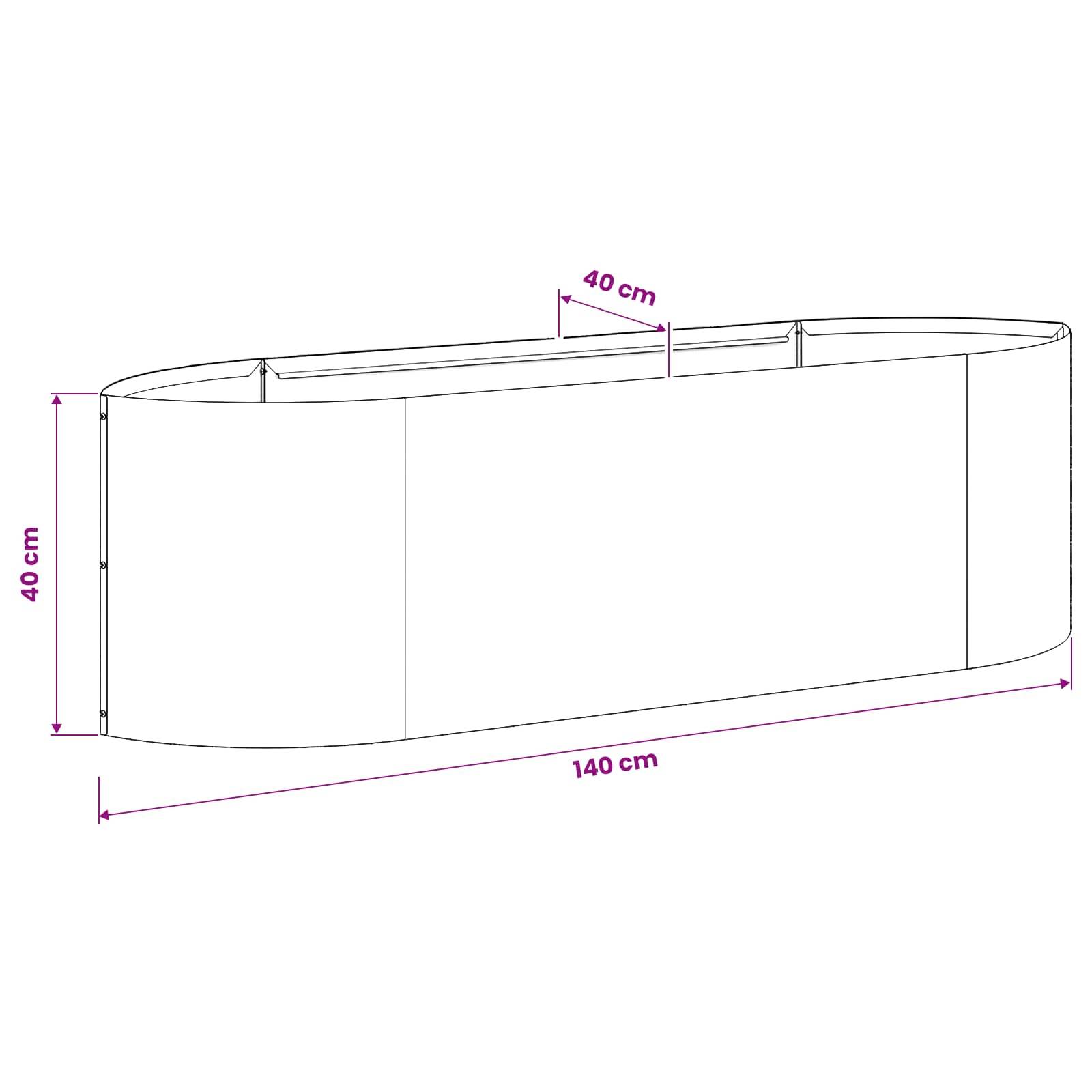 vidaXL Hochbeet im Garten Schwarz 140 x 40 x 40 cm Stahl