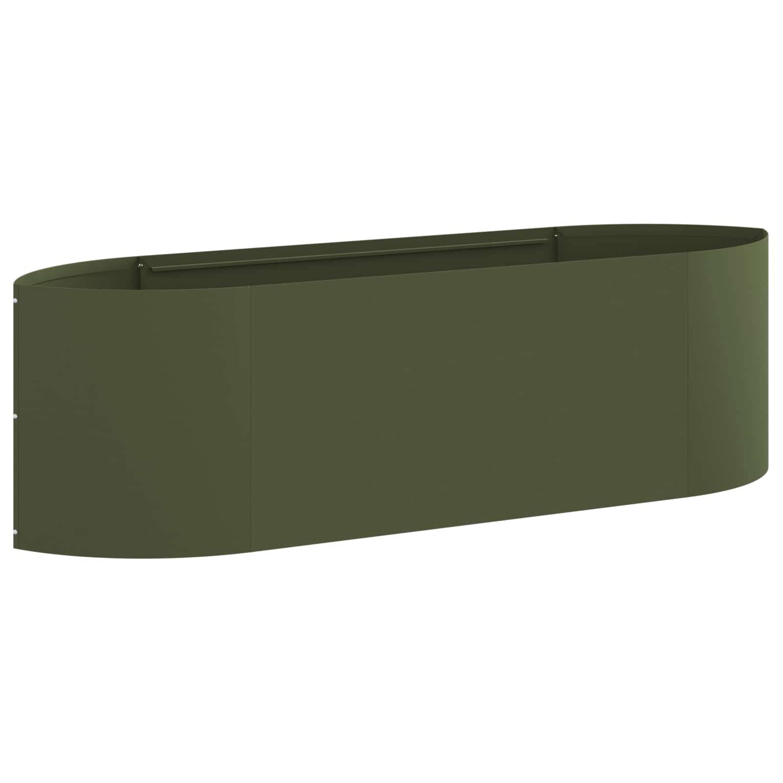vidaXL Hochbeet im Garten Olive Grün 140 x 40 x 40 cm Stahl
