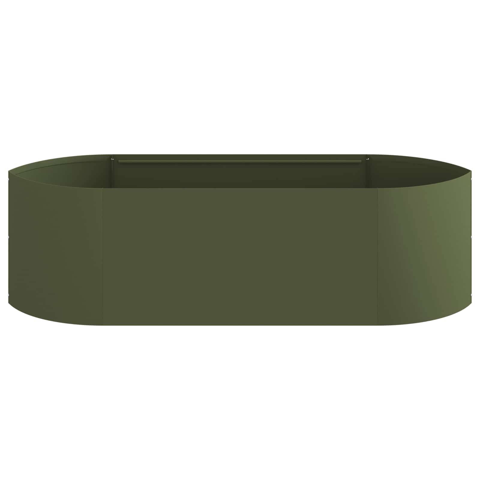 vidaXL Hochbeet im Garten Olive Grün 140 x 40 x 40 cm Stahl