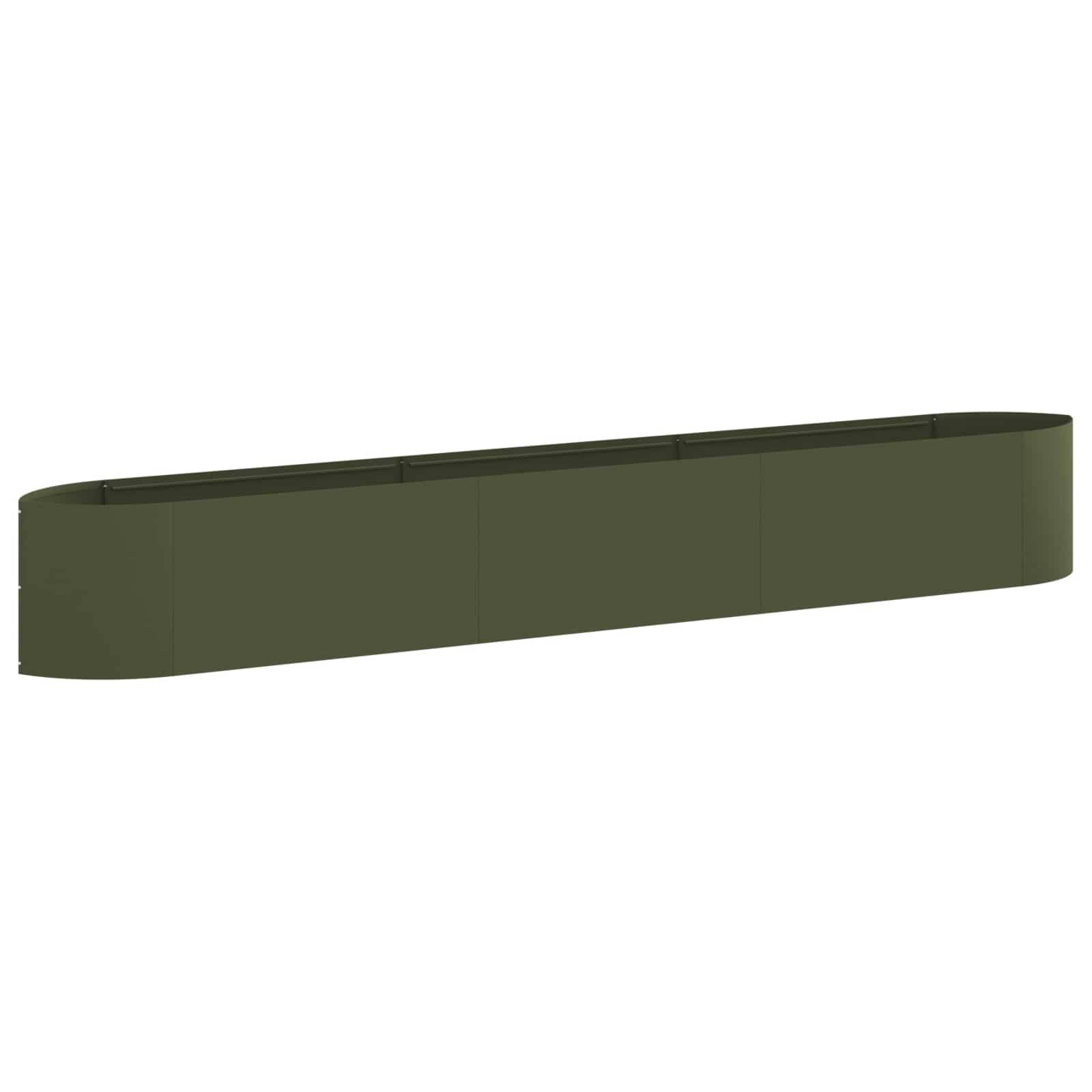 vidaXL Hochbeet im Garten Olive Grün 300 x 40 x 40 cm Stahl