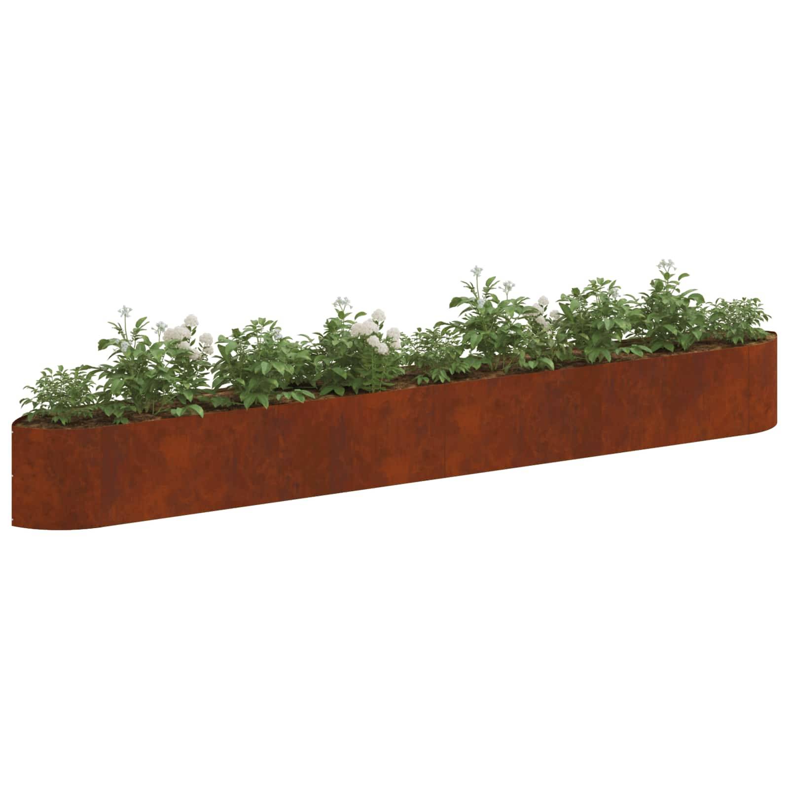 vidaXL Hochbeet im Garten Wetterfeststahl 380 x 40 x 40 cm Stahl