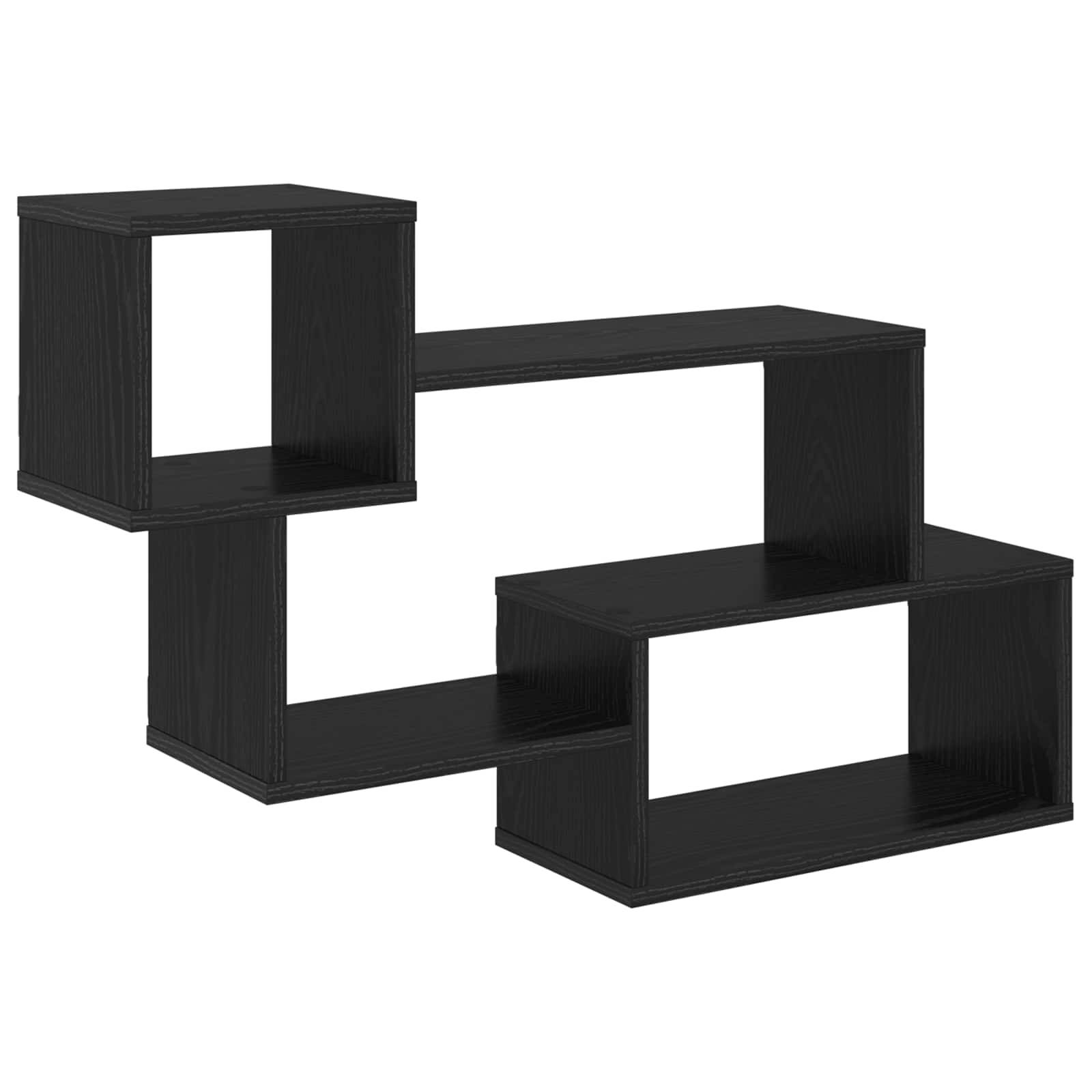 vidaXL Schwebendes Regal Wandhalterung Schwarz 87 x 20 x 55 cm