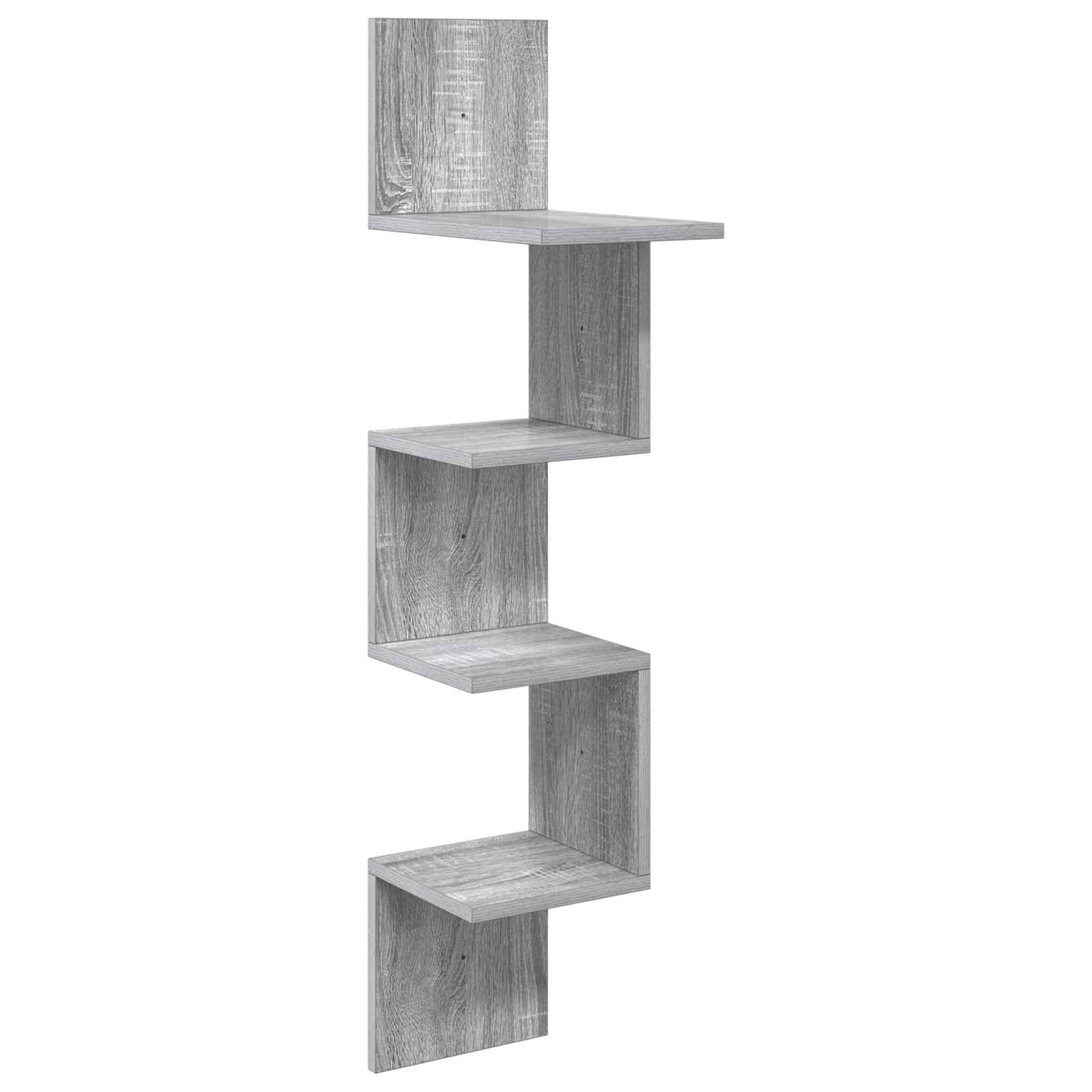 vidaXL Wandregal Wandhalterung Grau 32 x 21 x 107 cm Holzwerkstoff