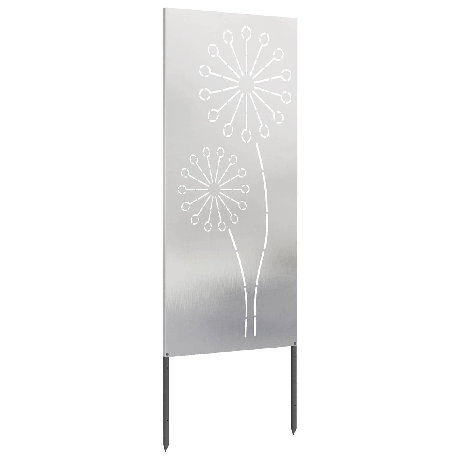 vidaXL Garten Sichtschutz-Leinwand Silber 50 x 140 cm Edelstahl