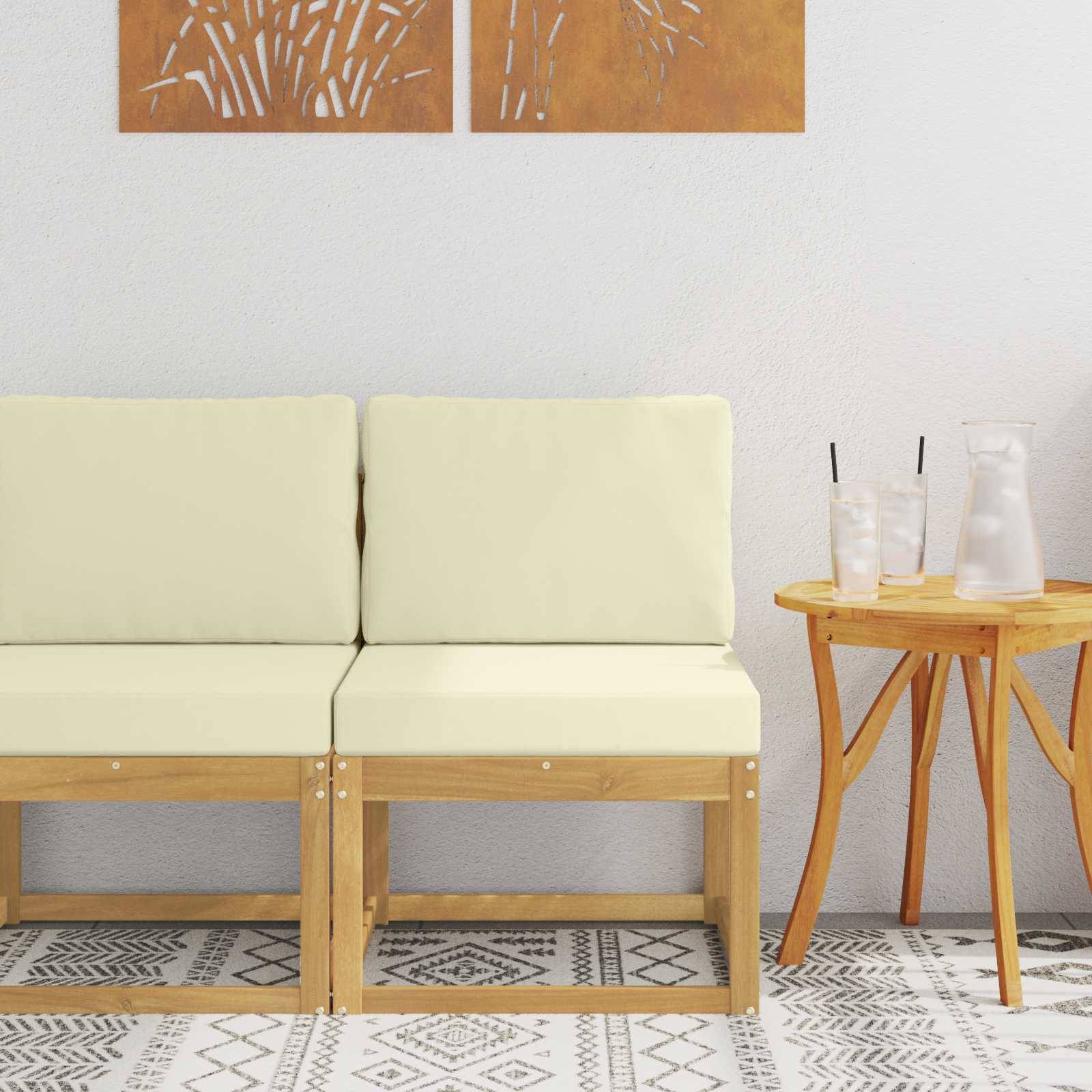 vidaXL Outdoor-Sofagarnitur Weiß und Creme 59 x 63 x 73 cm