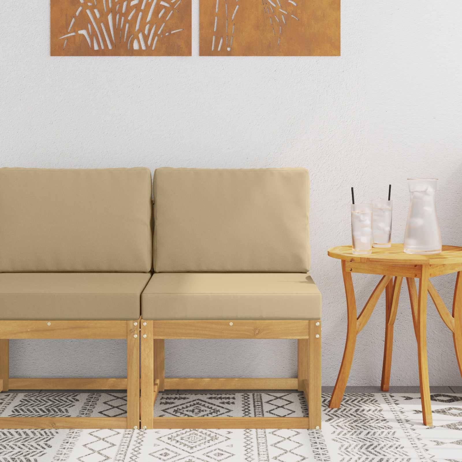 vidaXL Outdoor-Sofagarnitur Weiß und Beige 59 x 63 x 73 cm
