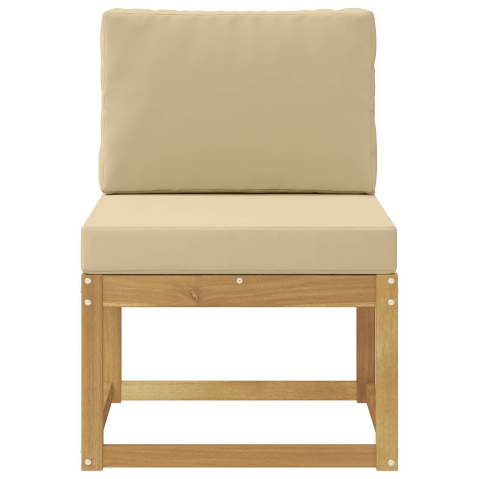 vidaXL Outdoor-Sofagarnitur Weiß und Beige 59 x 63 x 73 cm