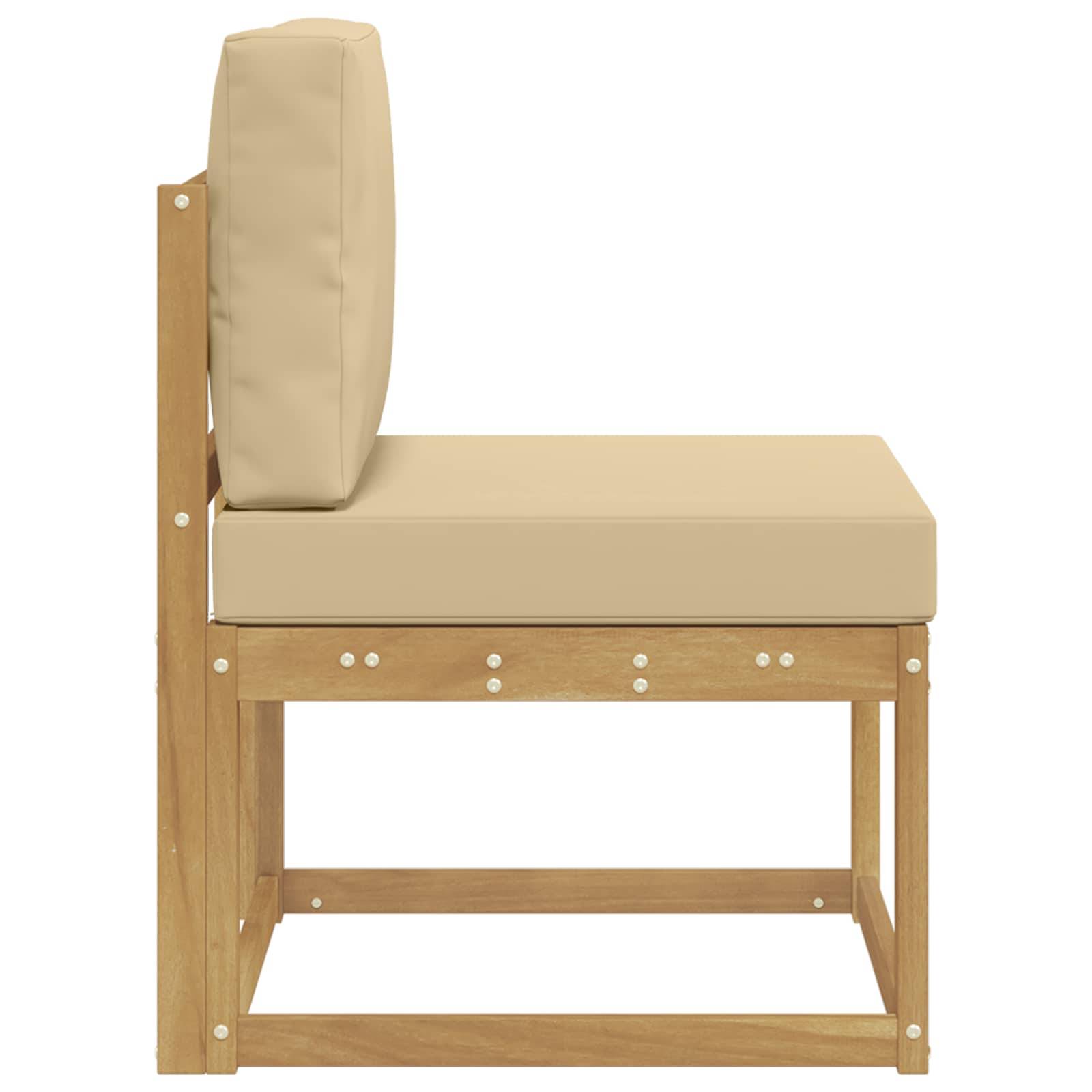 vidaXL Outdoor-Sofagarnitur Weiß und Beige 59 x 63 x 73 cm