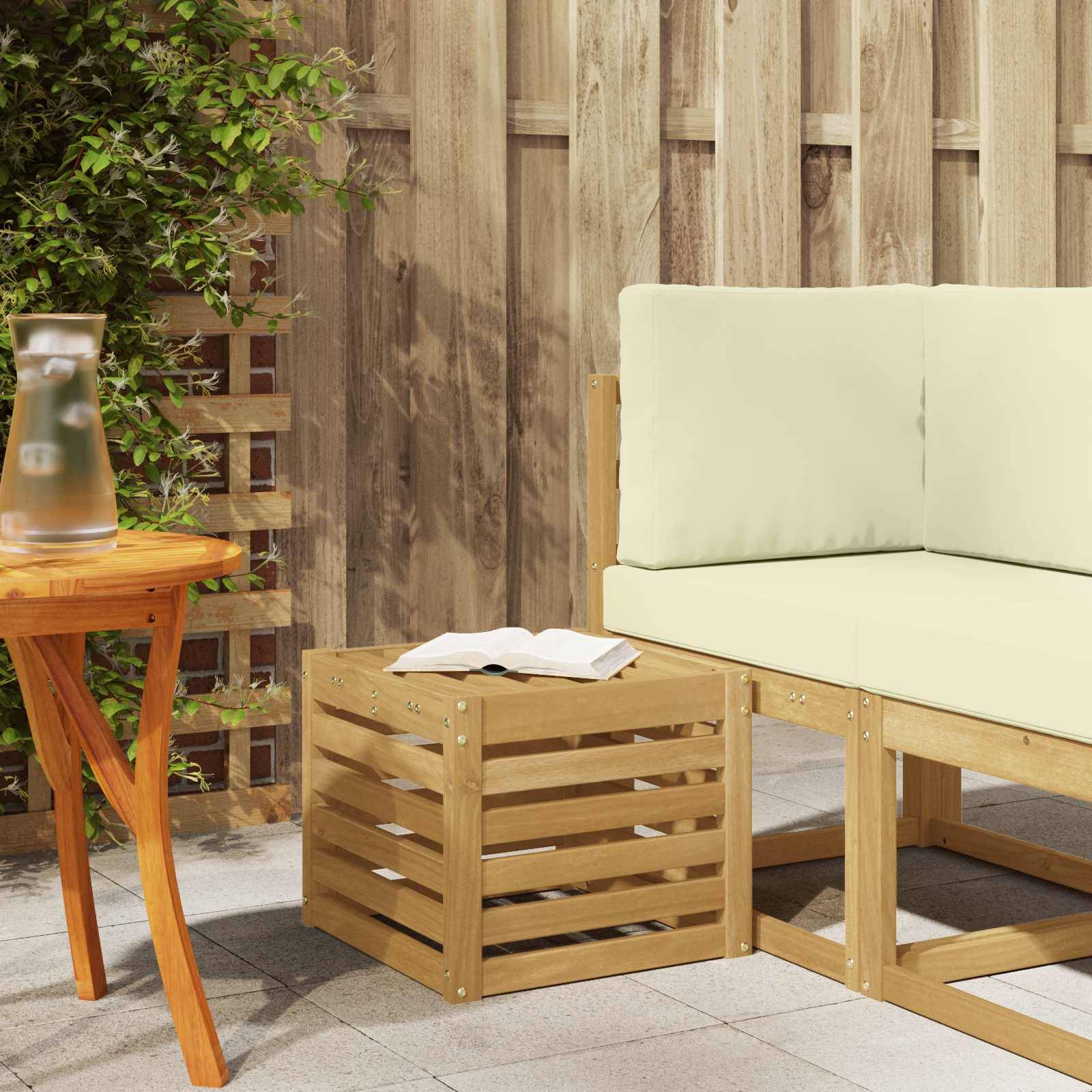 vidaXL Outdoor-Sofagarnitur Weiß 35 x 38 x 37 cm Massivholz Akazie