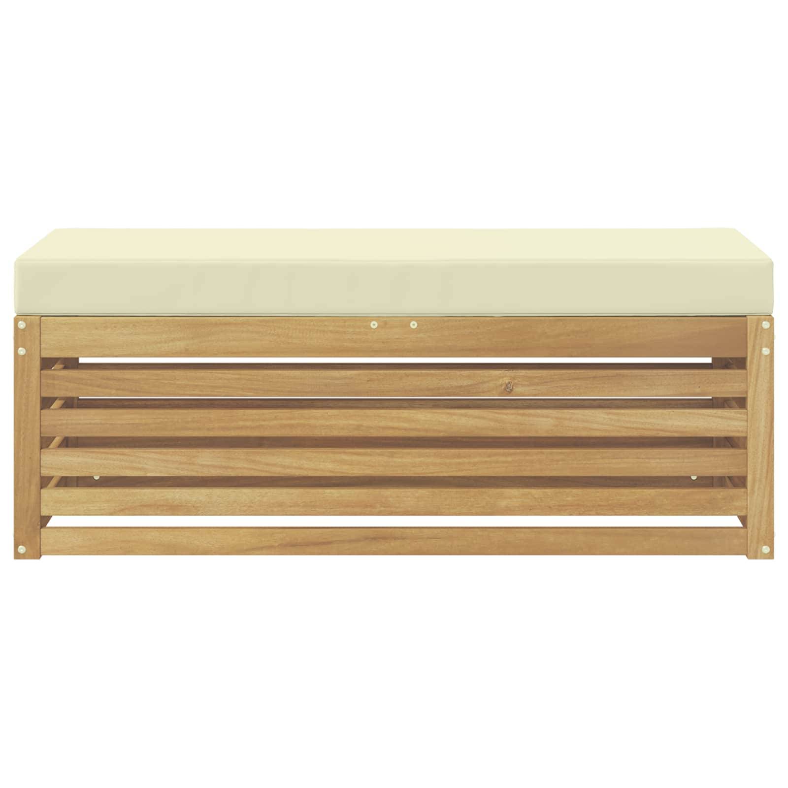 vidaXL Outdoor-Sofagarnitur Weiß und Creme 115 x 43 x 45 cm
