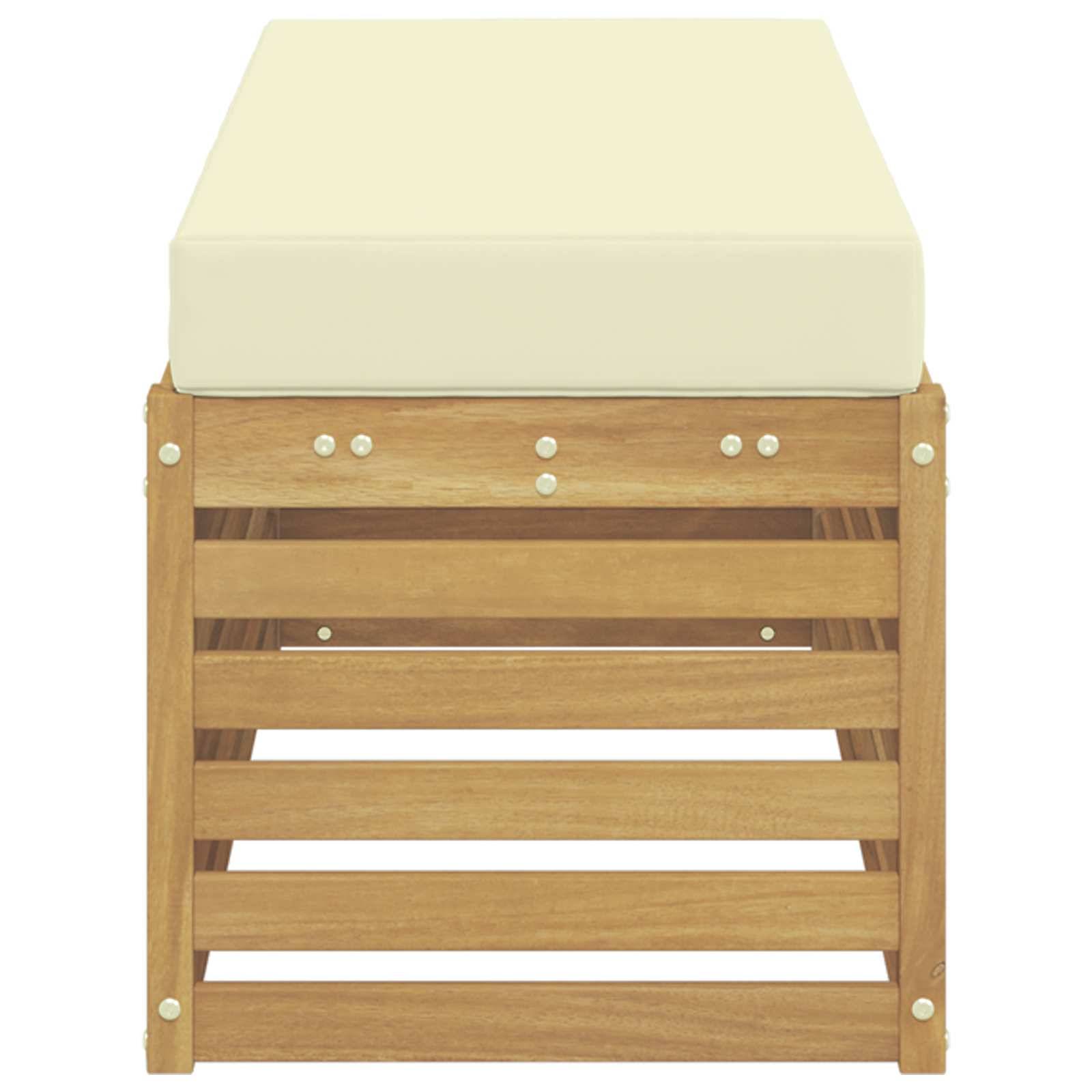 vidaXL Outdoor-Sofagarnitur Weiß und Creme 115 x 43 x 45 cm