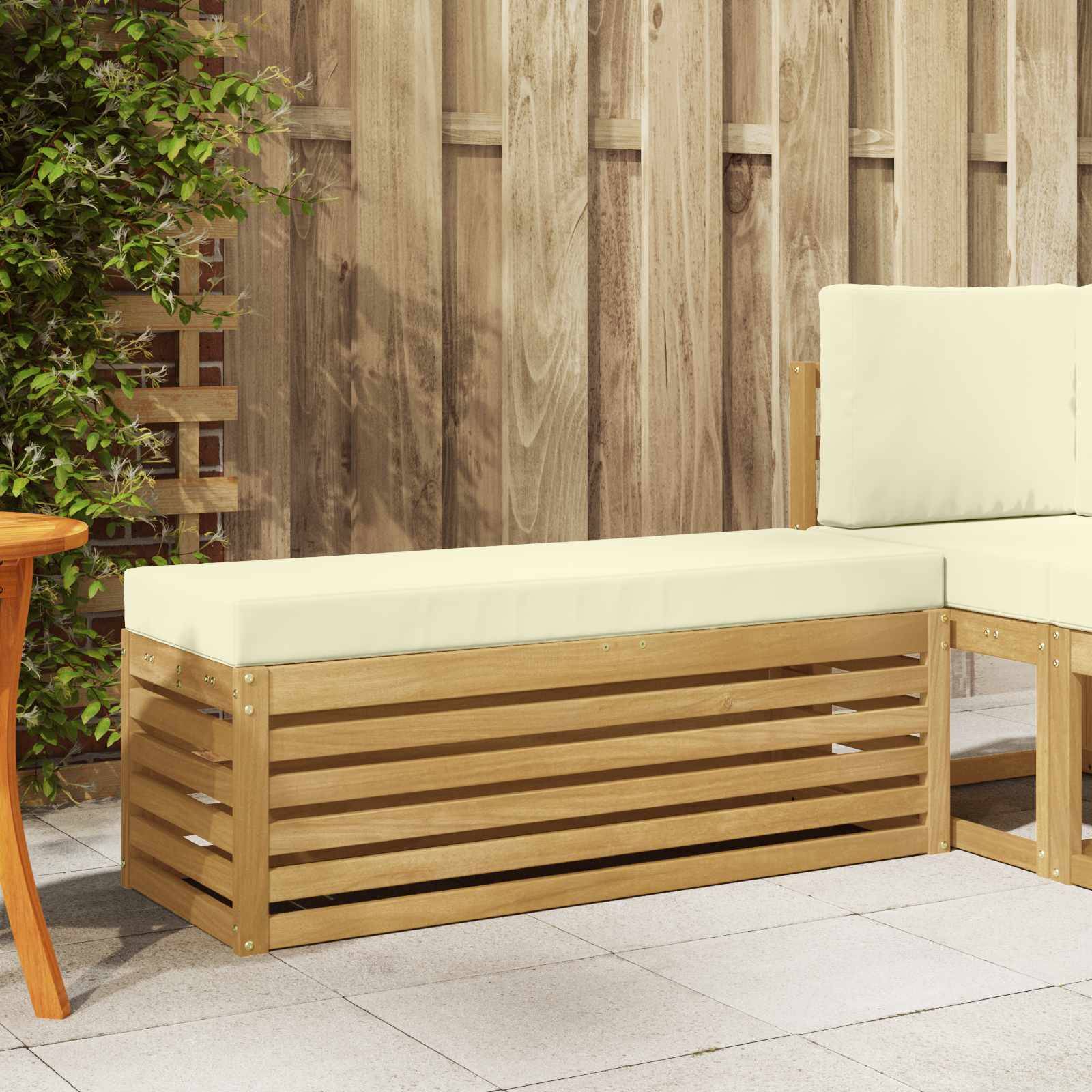 vidaXL Outdoor-Sofagarnitur Weiß und Creme 115 x 43 x 45 cm
