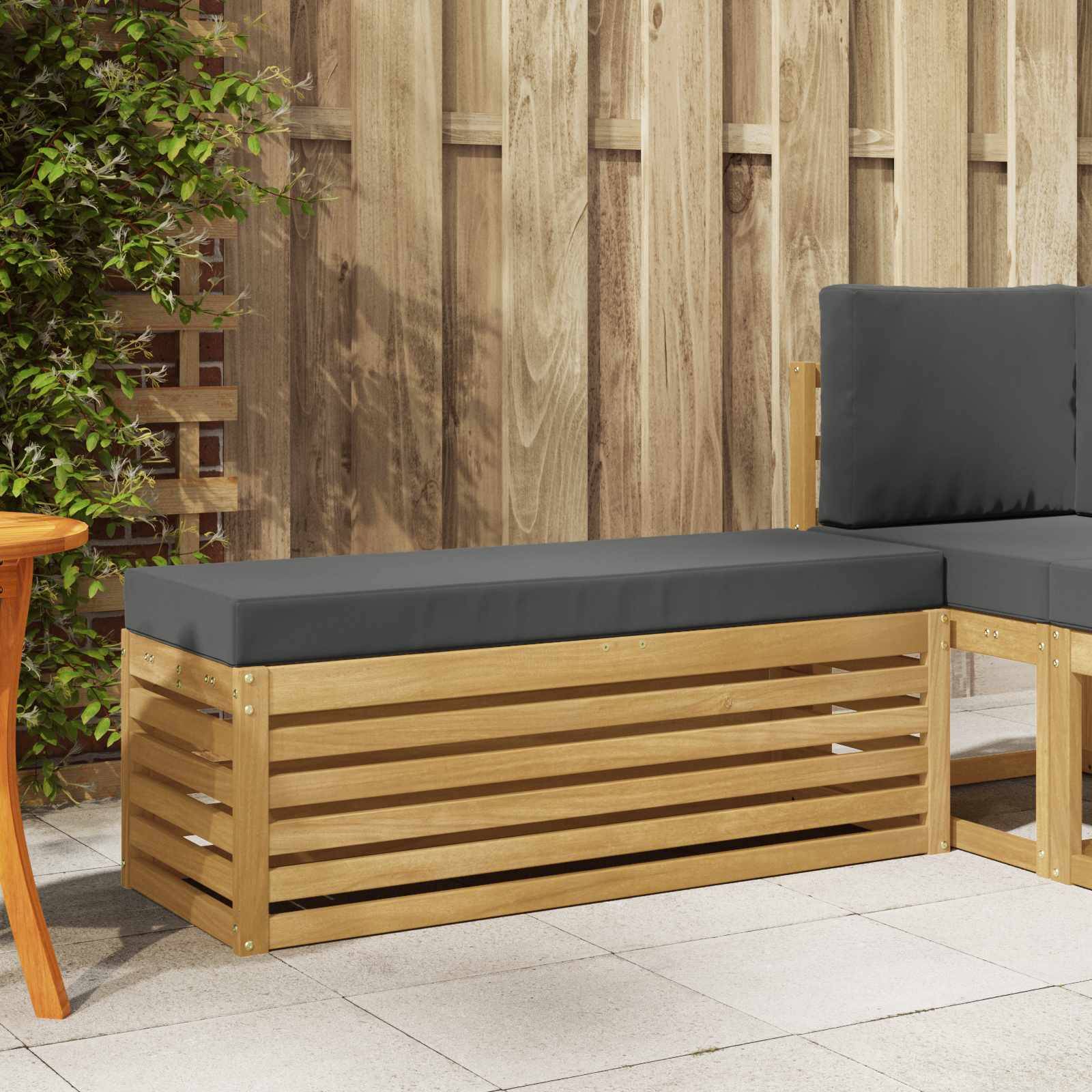 vidaXL Outdoor-Sofagarnitur Weiß und Anthrazit 115 x 43 x 45 cm
