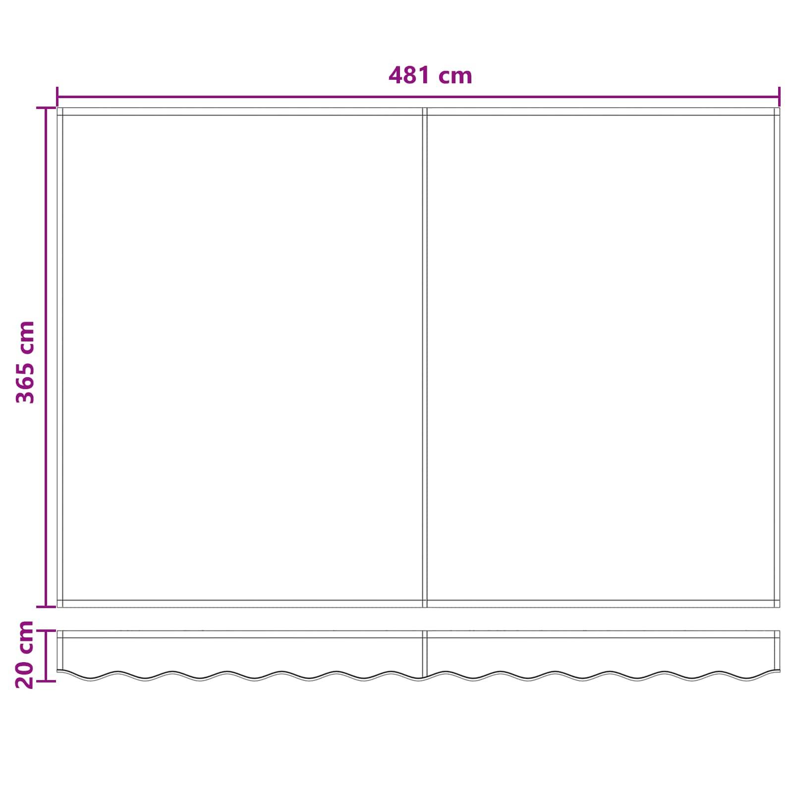 vidaXL Markisenersatzstoff Hellgrau und Weiß 4,5 x 3,5 m Polyester