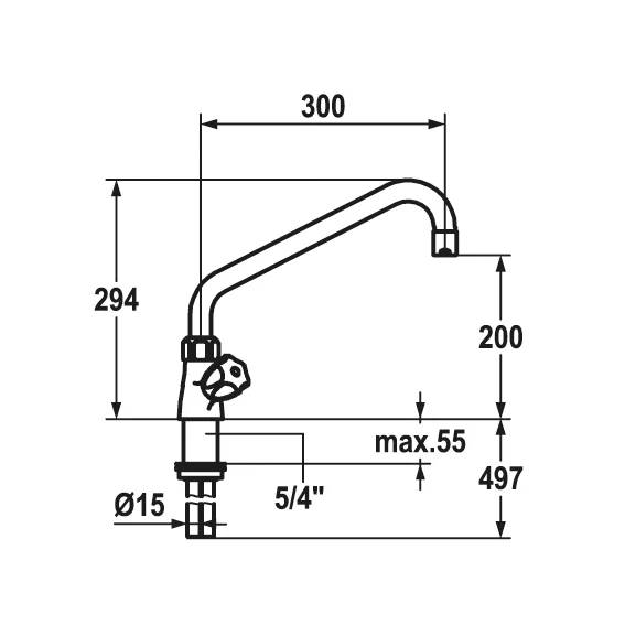 KWC Gastro-Zweigriffarmatur 3/4", nachziehbarer Stopfbüchse, Chrom, 1 Stk.