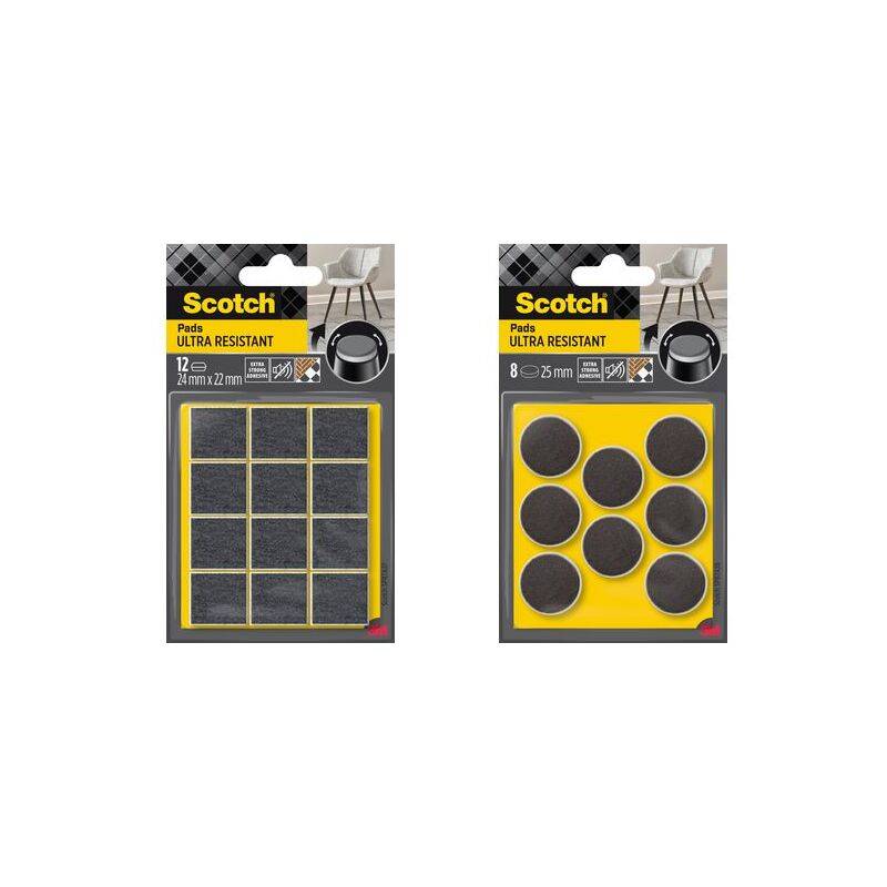 Scotch Extrembeständige Filzgleiter, 24 x 22 mm, grau