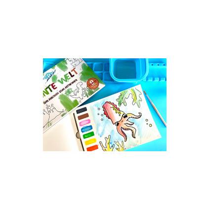 WEDO Malbuch BUNTE WELT, inkl. Farben & Pinsel, 3er Set