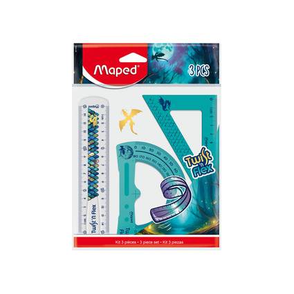 Maped Geometrie-Set Twist'n Flex DRAGON, 3-teilig, flexibel