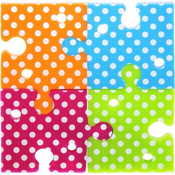 InLine® 55469M InLine® Kabelbinder Puzzle, für Headsetkabel etc., 4er Pack, bunt