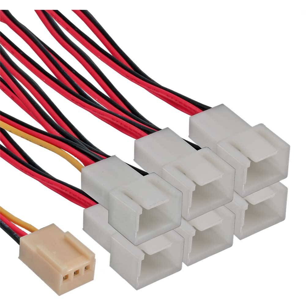 InLine® 33436 Lüfter Adapterkabel, 3pol Molex Buchse an 6x 3pol Molex Stecker