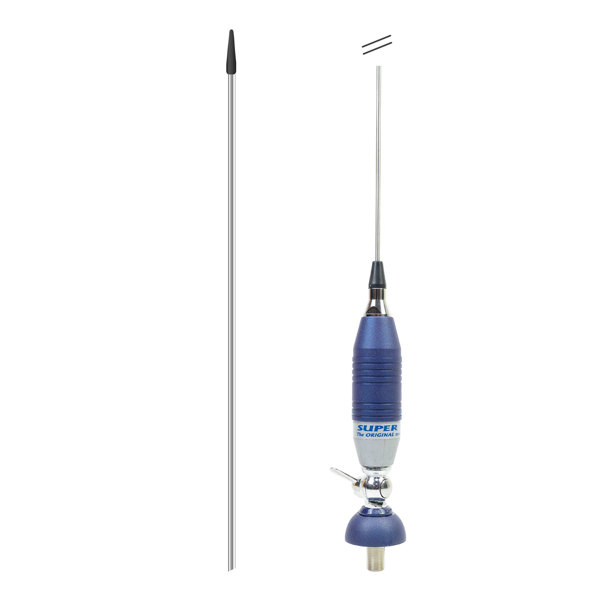 CB Sirio SUPER 9 Antennenpaket mit Schmetterling, 155 cm Länge und Klebepad-Flagge enthalten