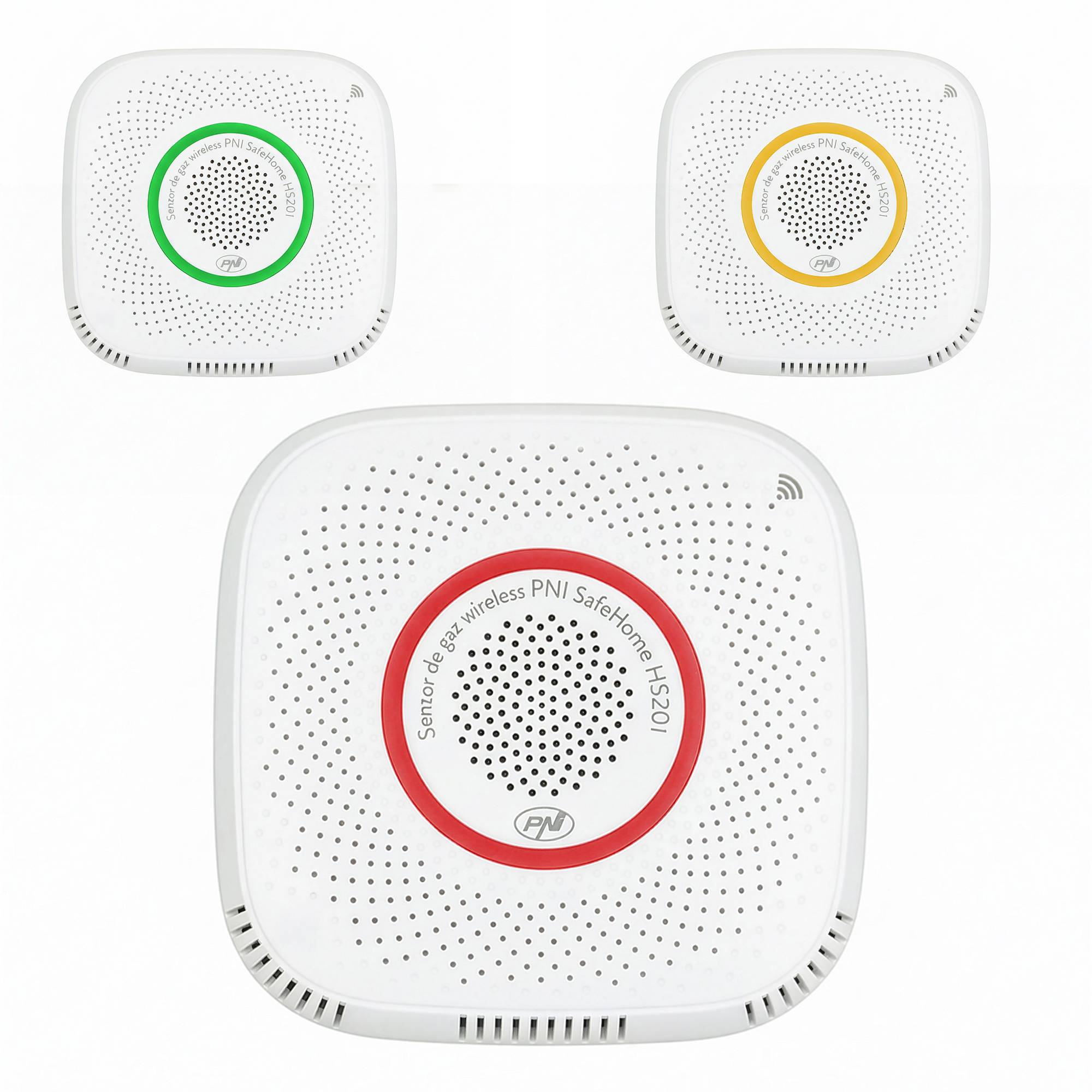 Paket PNI SafeHouse HS201 Methangassensor (CH4) mit WLAN, Tuya Smart + Sticky Pad-Flag