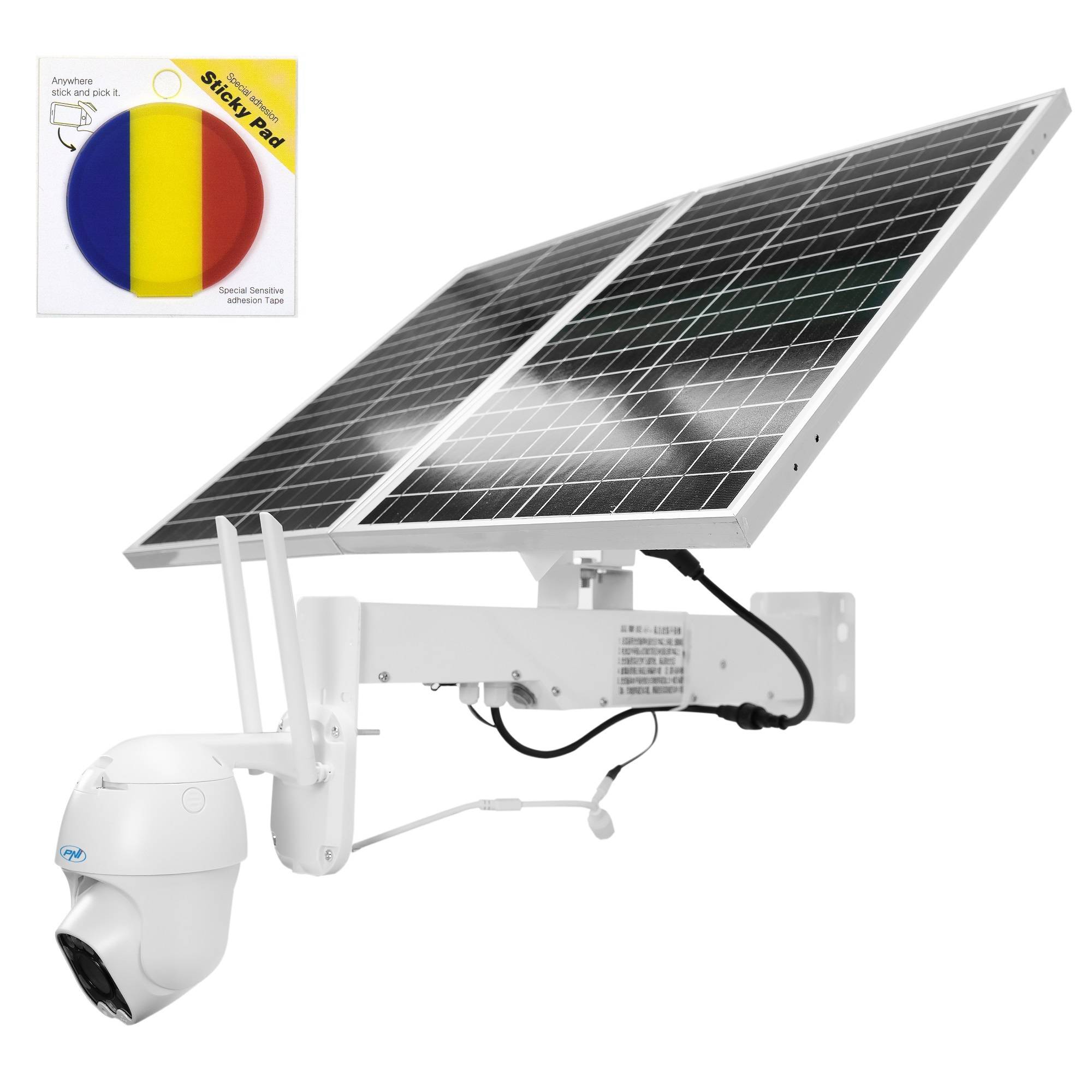 PNI IP60 Live PTZ Videoüberwachungskamera-Paket mit Solarpanel, 2MP, GSM 4G und Sticky Pad Flag