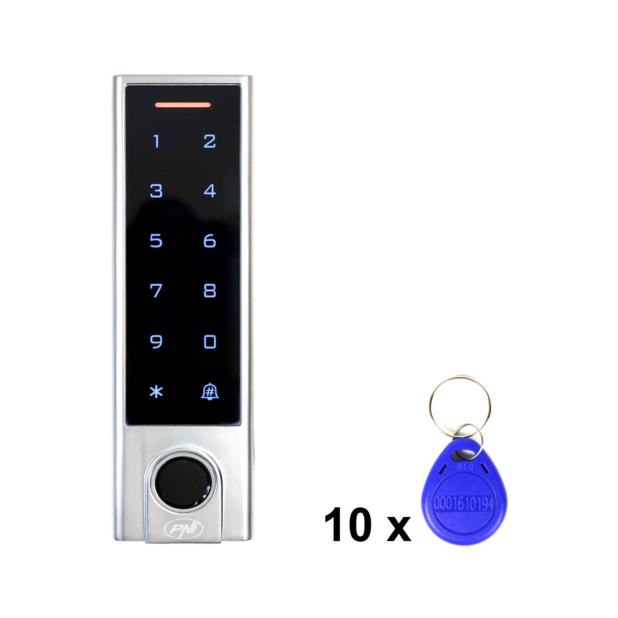 PNI DK350 Zutrittskontroll-Tastaturpaket mit Wi-Fi-Tuya-Anwendung und 10bc-Tag TEM01 125 kHz 64 Bit