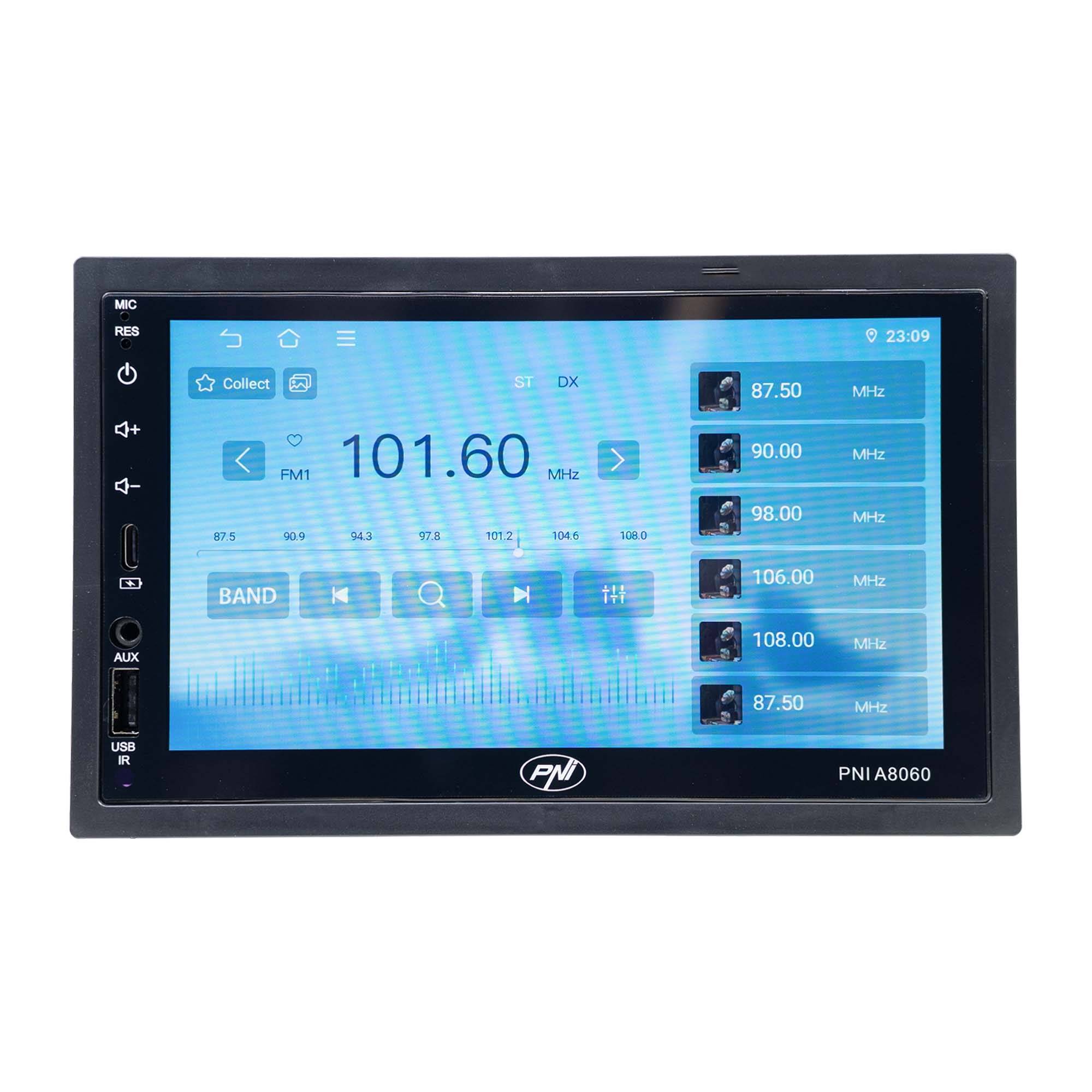 PNI A8060 Autoradio mit Android 13, 4 GB DDR3-Speicher/64 GB ROM, 7-Zoll-Bildschirm, CarPlay, Android Auto, Bluetooth, WLAN und FM-Radio