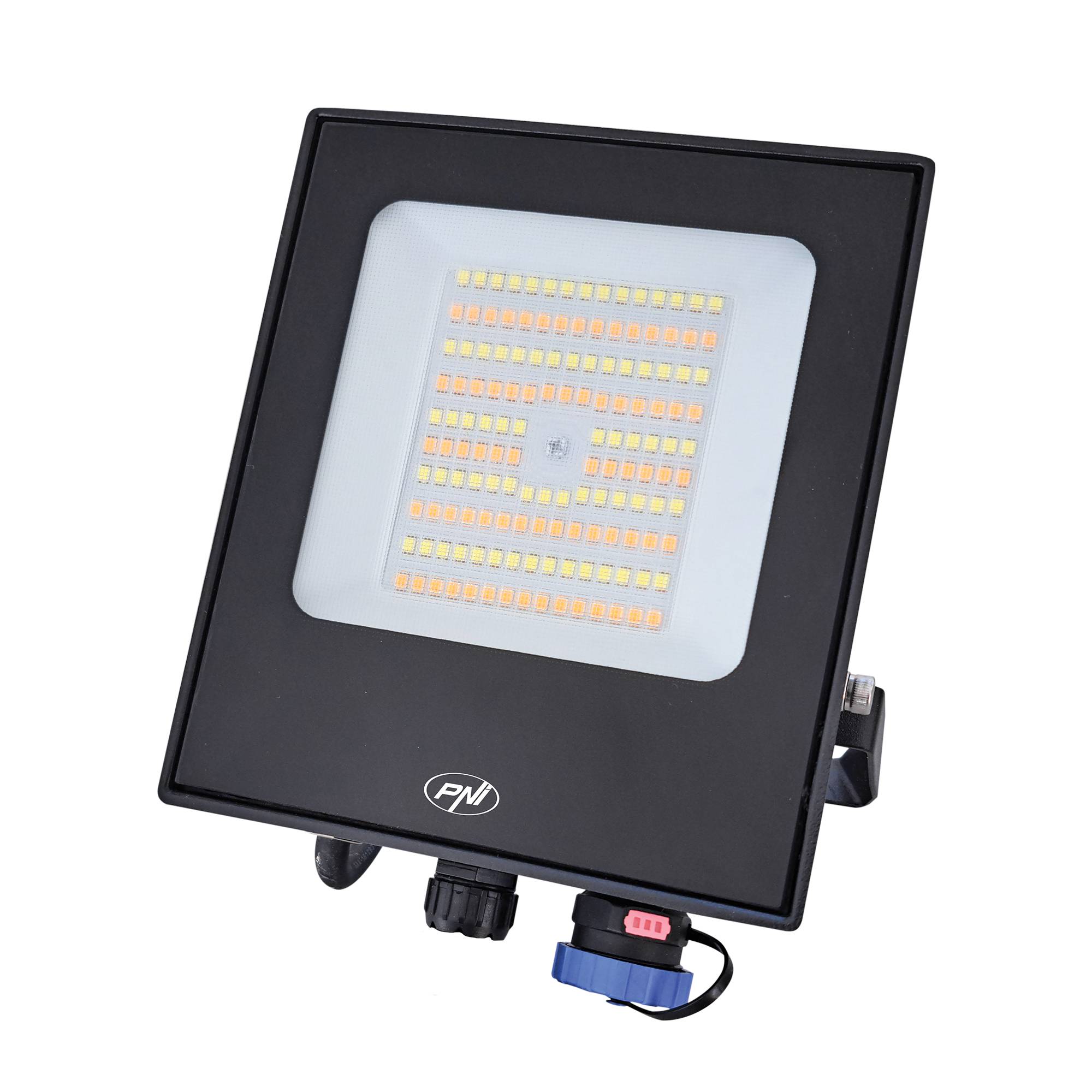 PNI GreenHouse LED-Flutlicht WS550NP 50W 230V Netzteil, einstellbare Farbtemperatur (3000K, 4000K, 6500K), einstellbare Lichtintensität
