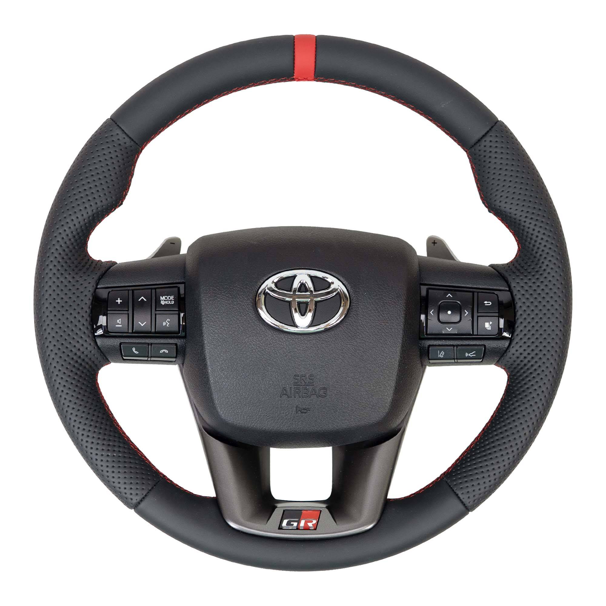 Lederlenkrad mit Heizung, Airbag und Spirale für Toyota Hilux GR