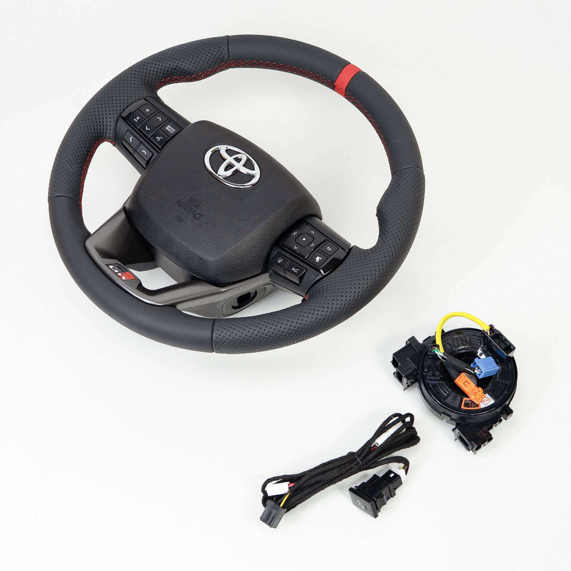 Lederlenkrad mit Heizung, Airbag und Spirale für Toyota Hilux GR