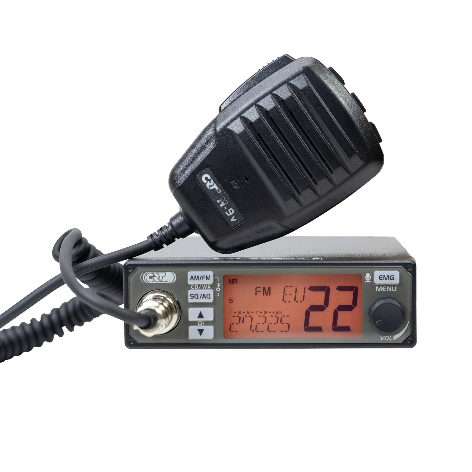 Radiosender CB CRT Alpha N ASQ, 4W, NRC, Echo, RF Gain, Roger Beep, Farbdisplay, 12V-24V