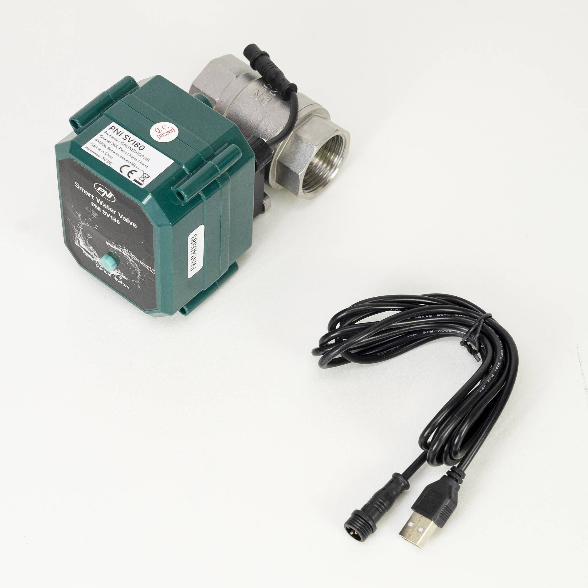 Intelligentes Wasserventil PNI SV180 Wi-Fi-Konnektivität, IP65, DN25 1 Tol, Tuya-Anwendung, kompatibel mit Amazon Alexa und Google Home